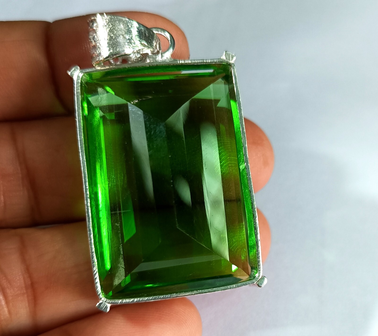 101.90 Ct EGL Certified Natural Topaz 925 Solid Silver Pendant Loose Gemstone