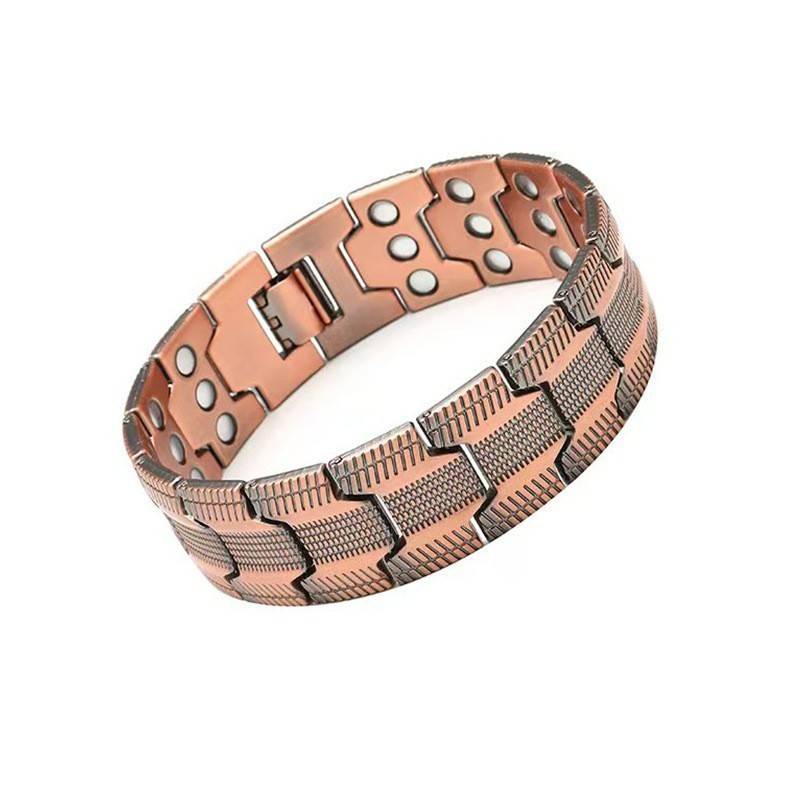 8″ Men Copper Wide 3X Strong Magnetic Bracelet 99.9% Copper Bracelet Gift
