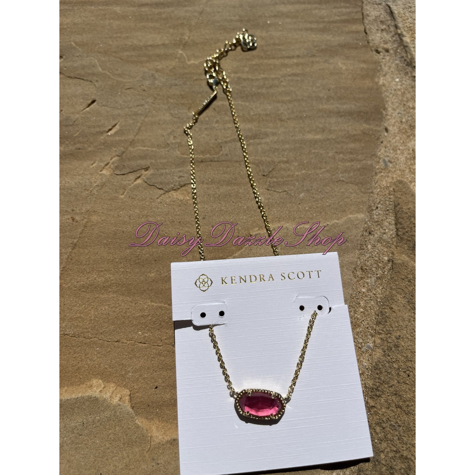 🎀Kendra Scott Elisa Oval Pendant Short Necklace in Azalea Illusion Gold New✨