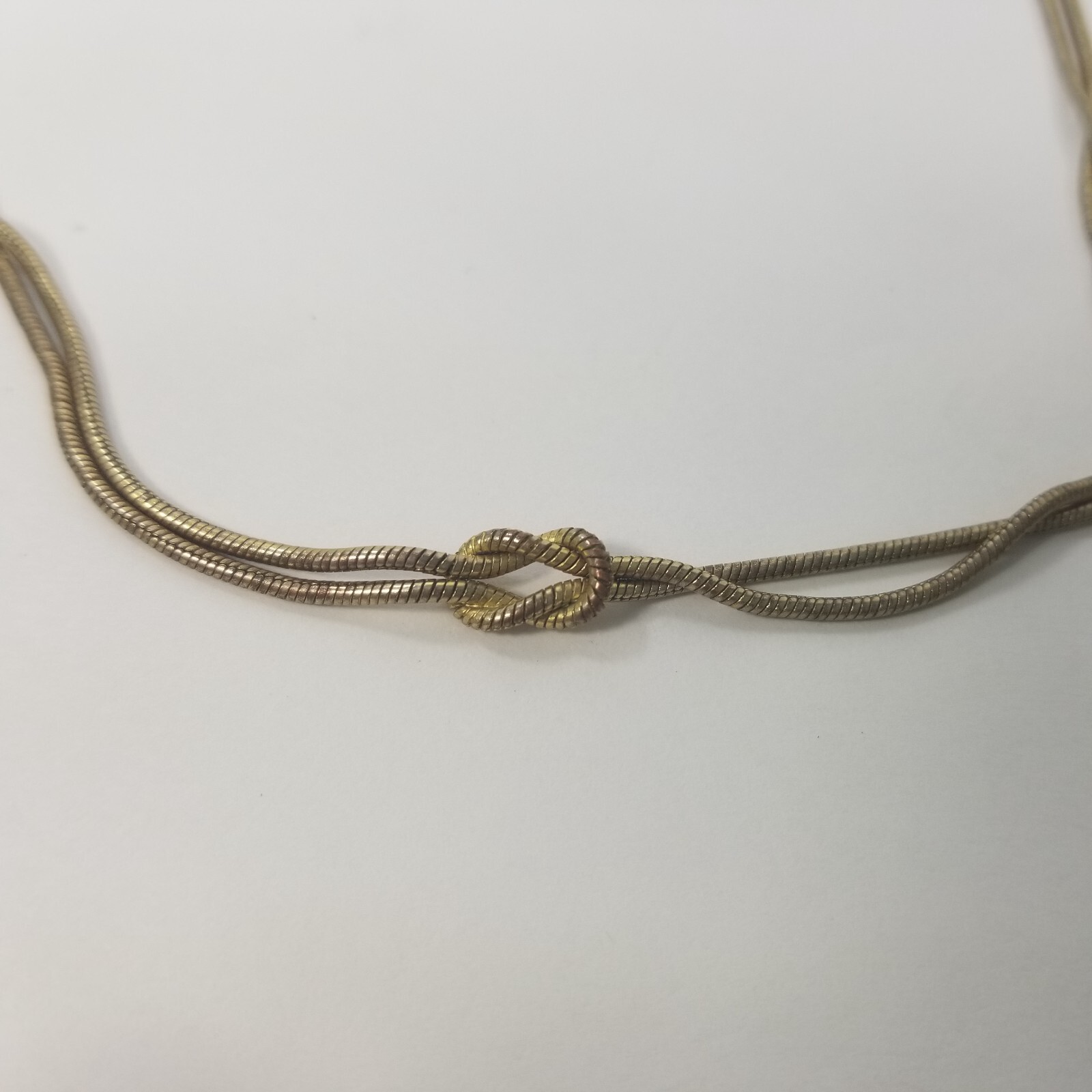 Celtic Love Knot Necklace Silver Tone Snake Chain Multi Strand 16.5″ Choker