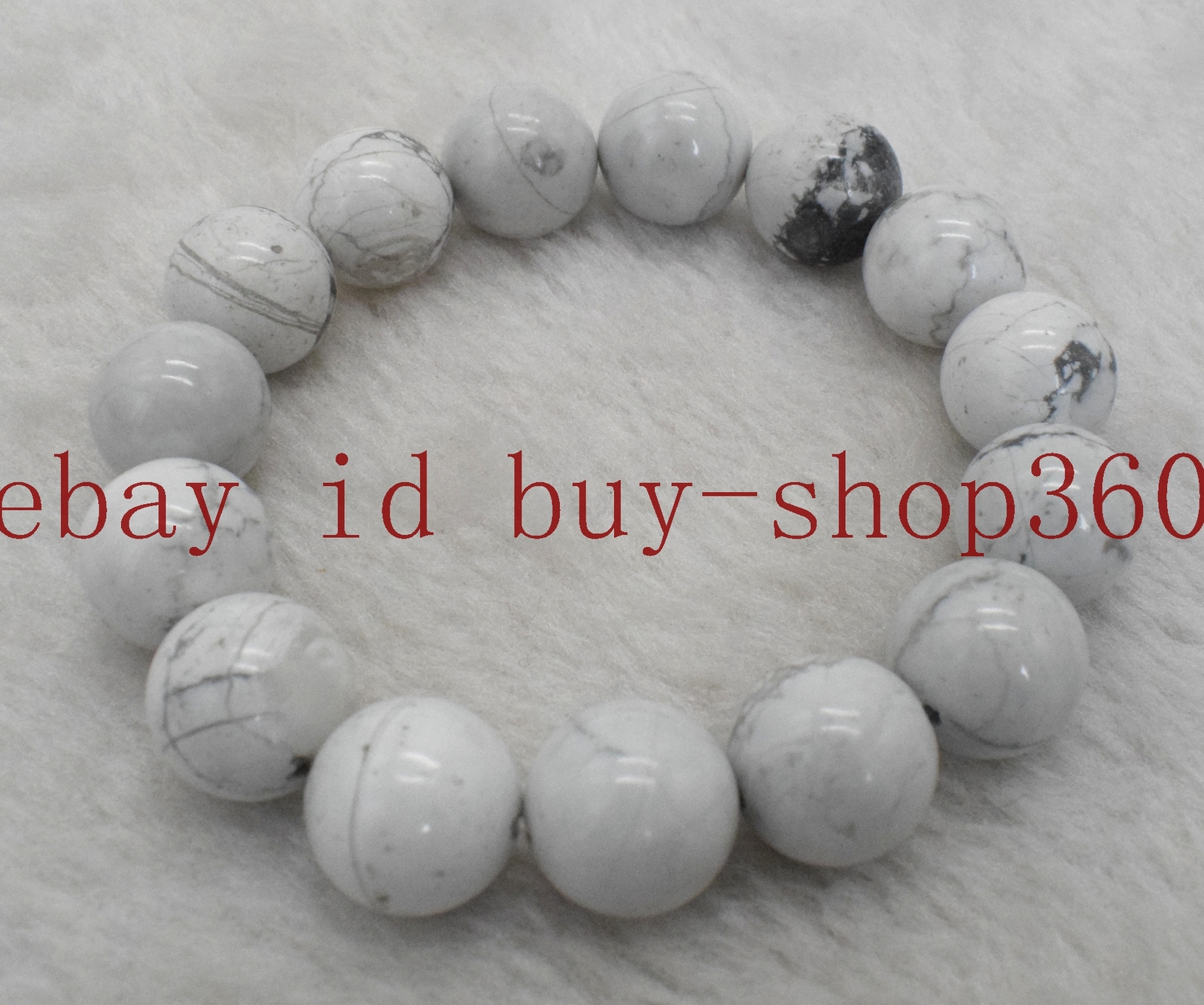 6/8/10/12mm White Turquoise Round Gemstone Beads Stretch Bracelet 7.5”