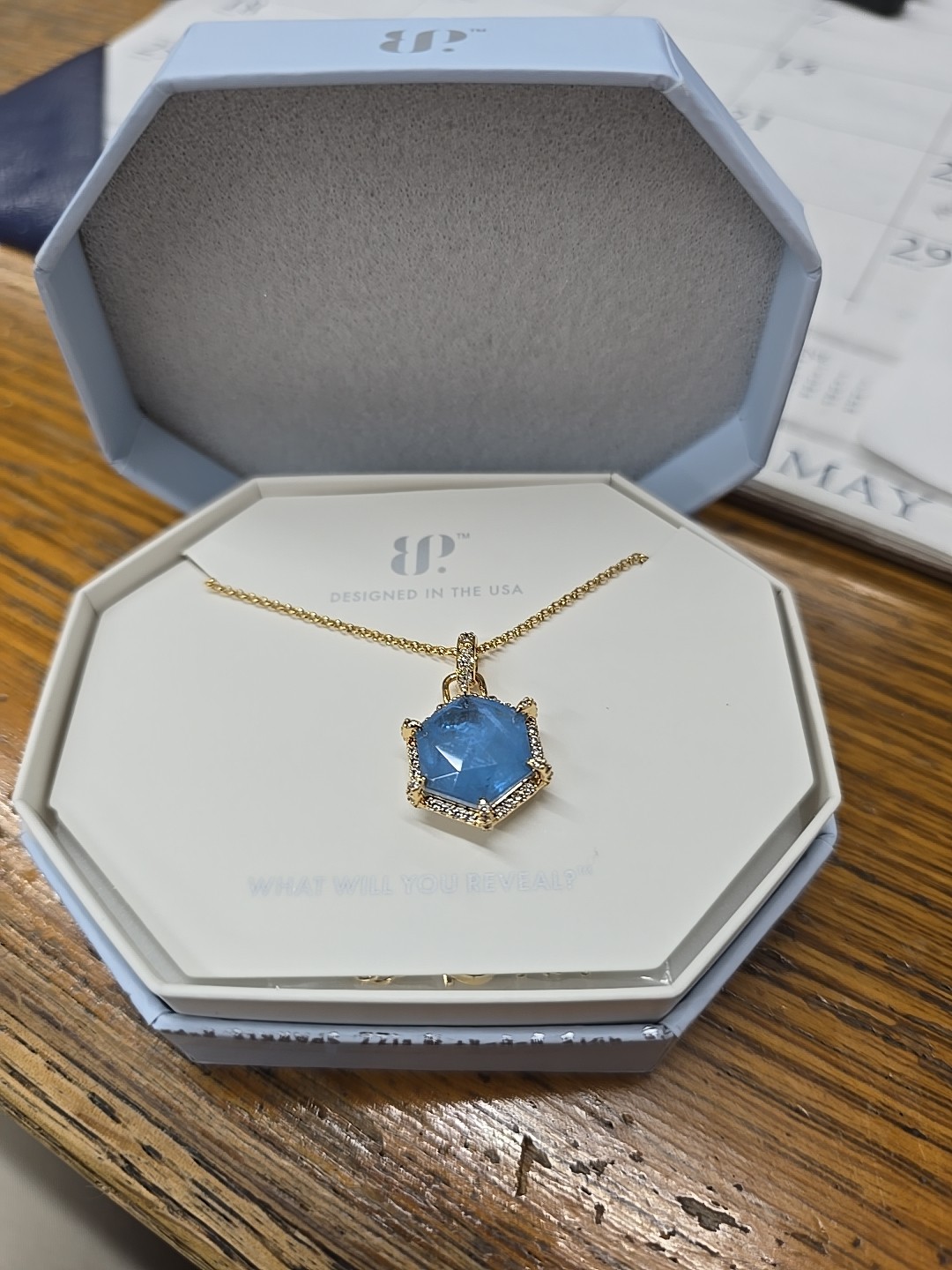 BP Lab Created Ocean Blue Quartz Gold Plating 18″ With A 2.5″ Extender Necklace