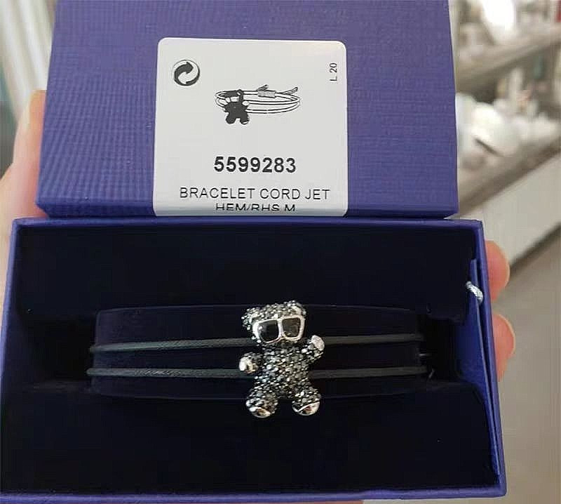 Swarovski Crystal Teddy Black Teddy Bear Necklace Heart-Warming Bear