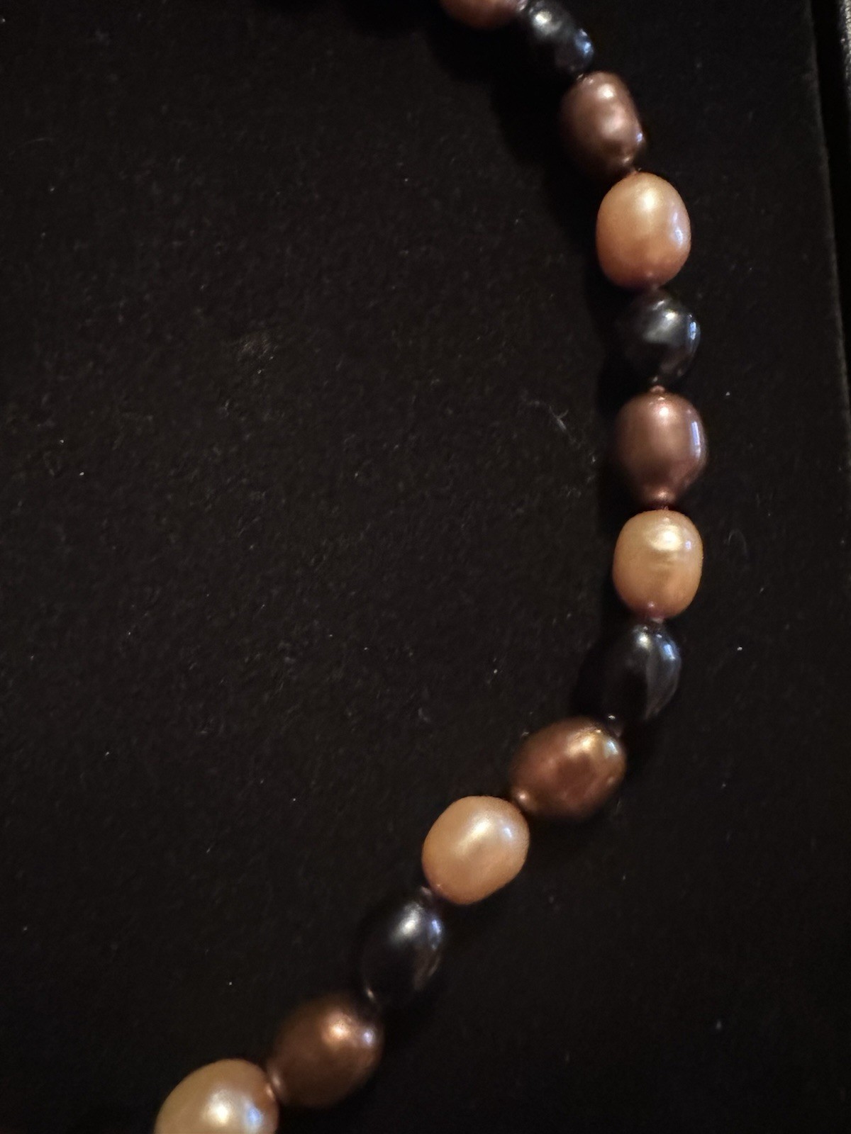 Honora Cultured Pearl Jet Leopard Necklace Brown Black 17 In Sterling Clasp