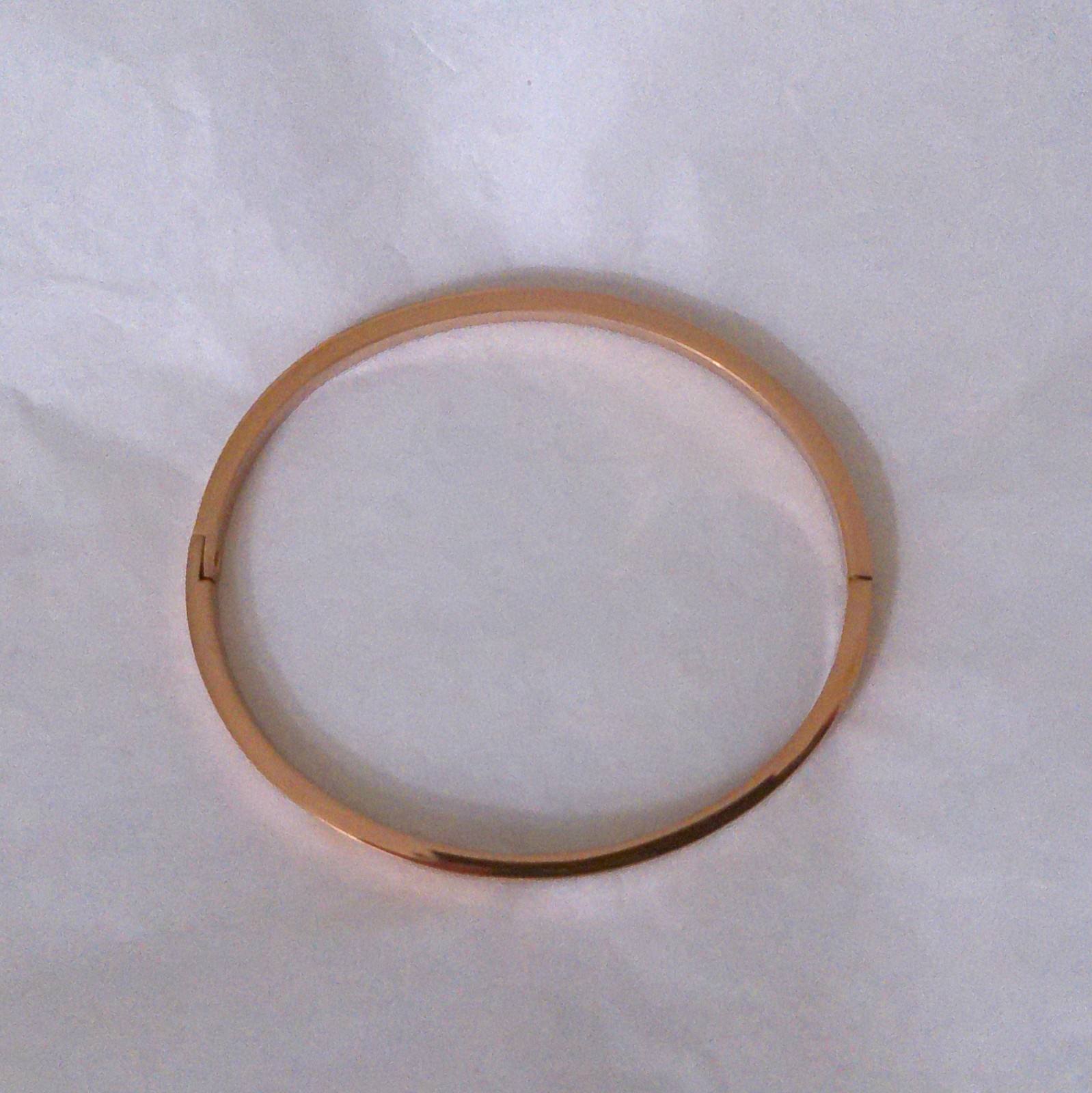 New Rose Goldtone Stainless Steel Oval Hinged Bangle Bracelet for All Occasions