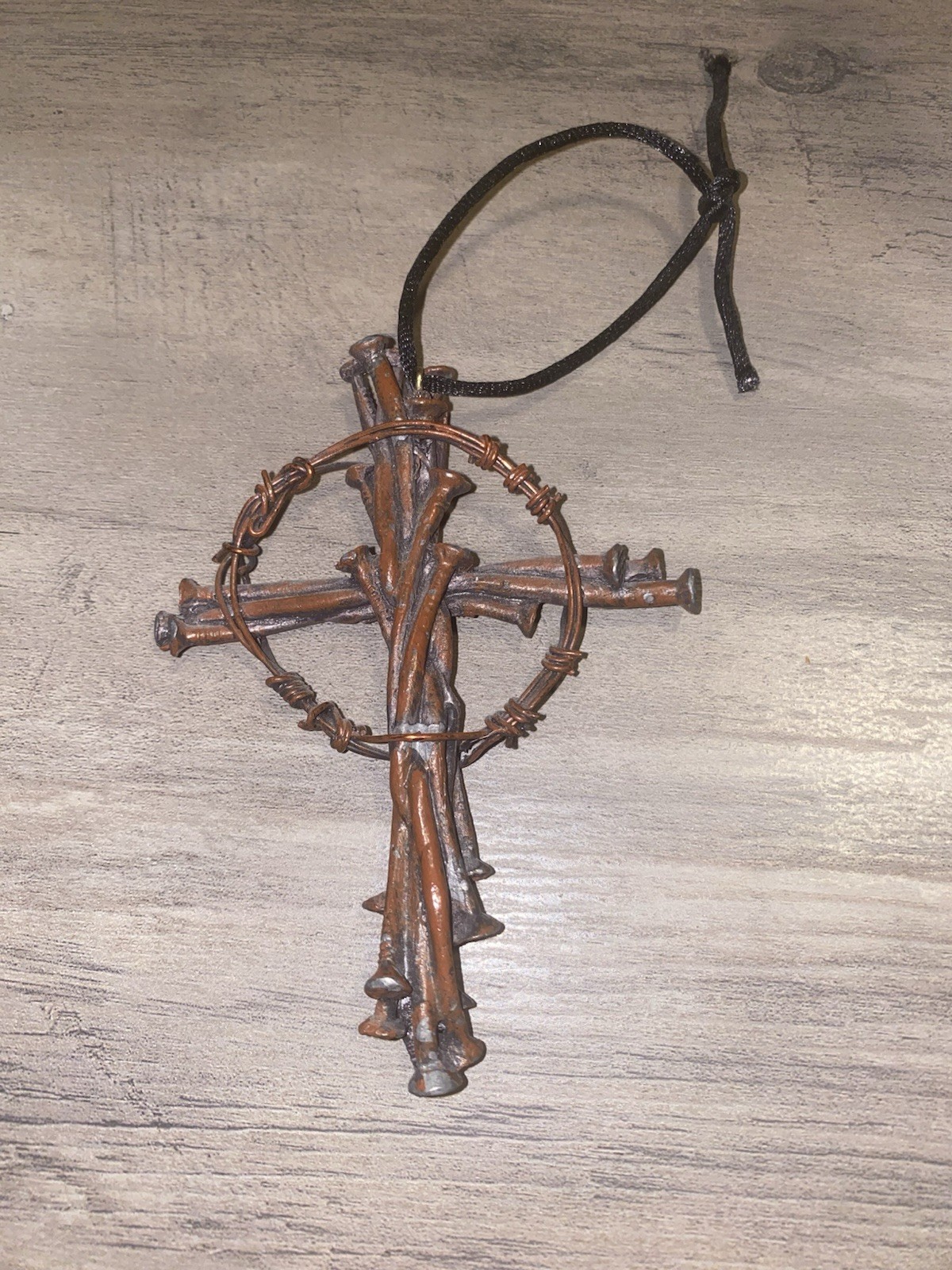 Vintage Max Lucado He Chose The Nails Cross Pendant Crown of Thorns Cast Metal