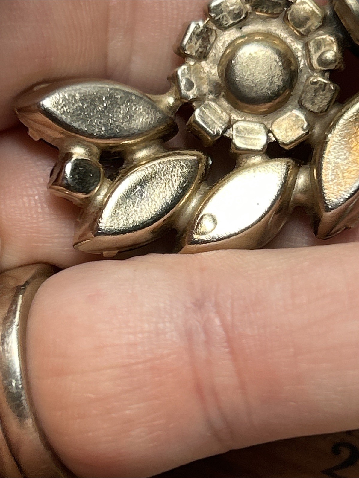 Vtg Clamper Bracelet Earrings Set Heliotrope Watermelon Glass Stones Unsigned
