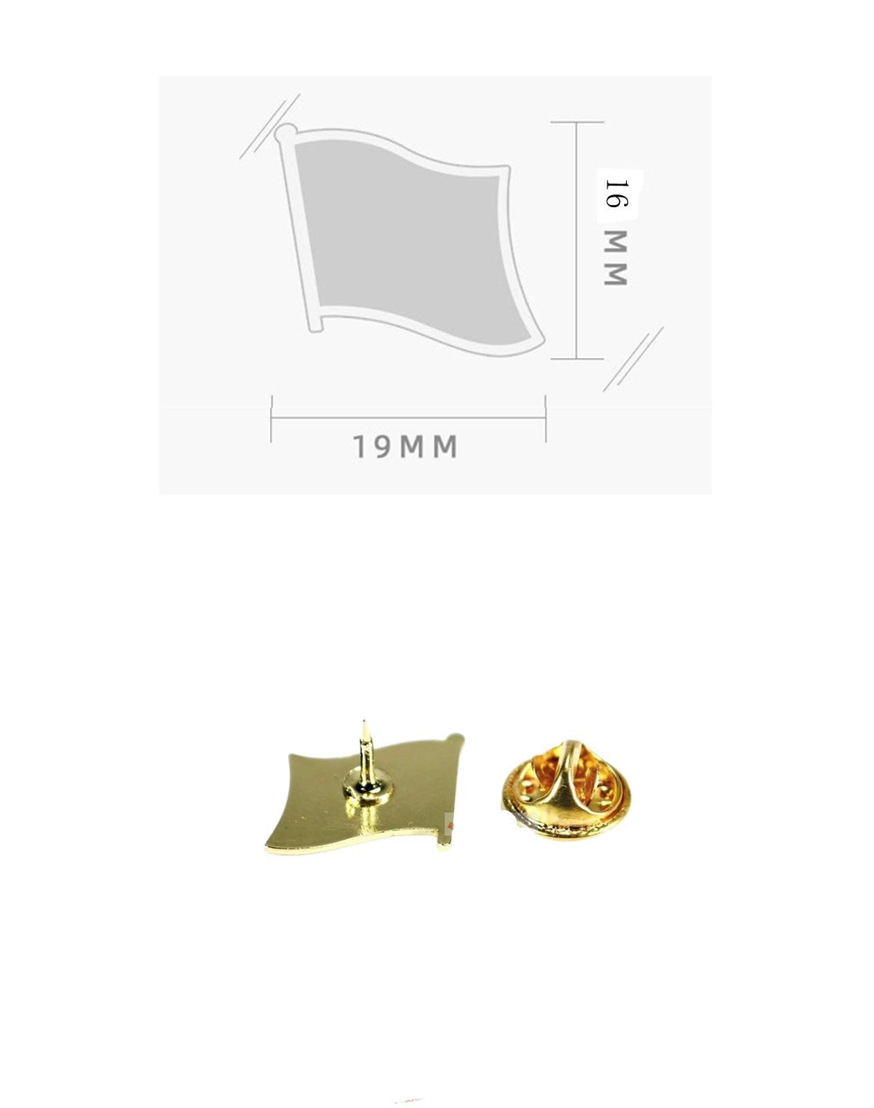 1 PCS National Flag 9 Enamel Badge Metal Brooch 0.63×0.75 Inch