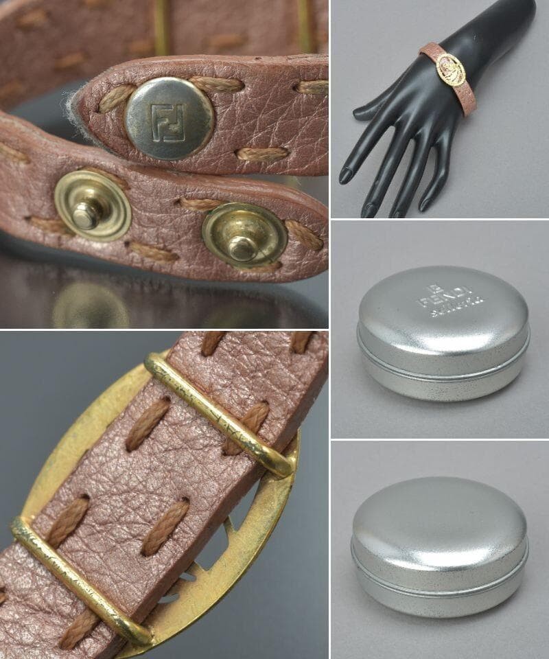Excellent Fendi Celeria Leather Bracelet Pink Horse Charm with Can Case