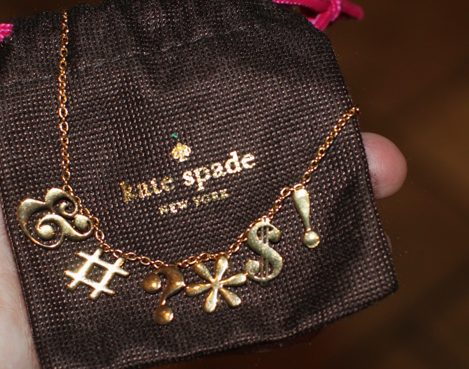 KATE SPADE NEW YORK GOLD CHARM NECKLACE SAY YES IDIOM “PARDON MY FRENCH”