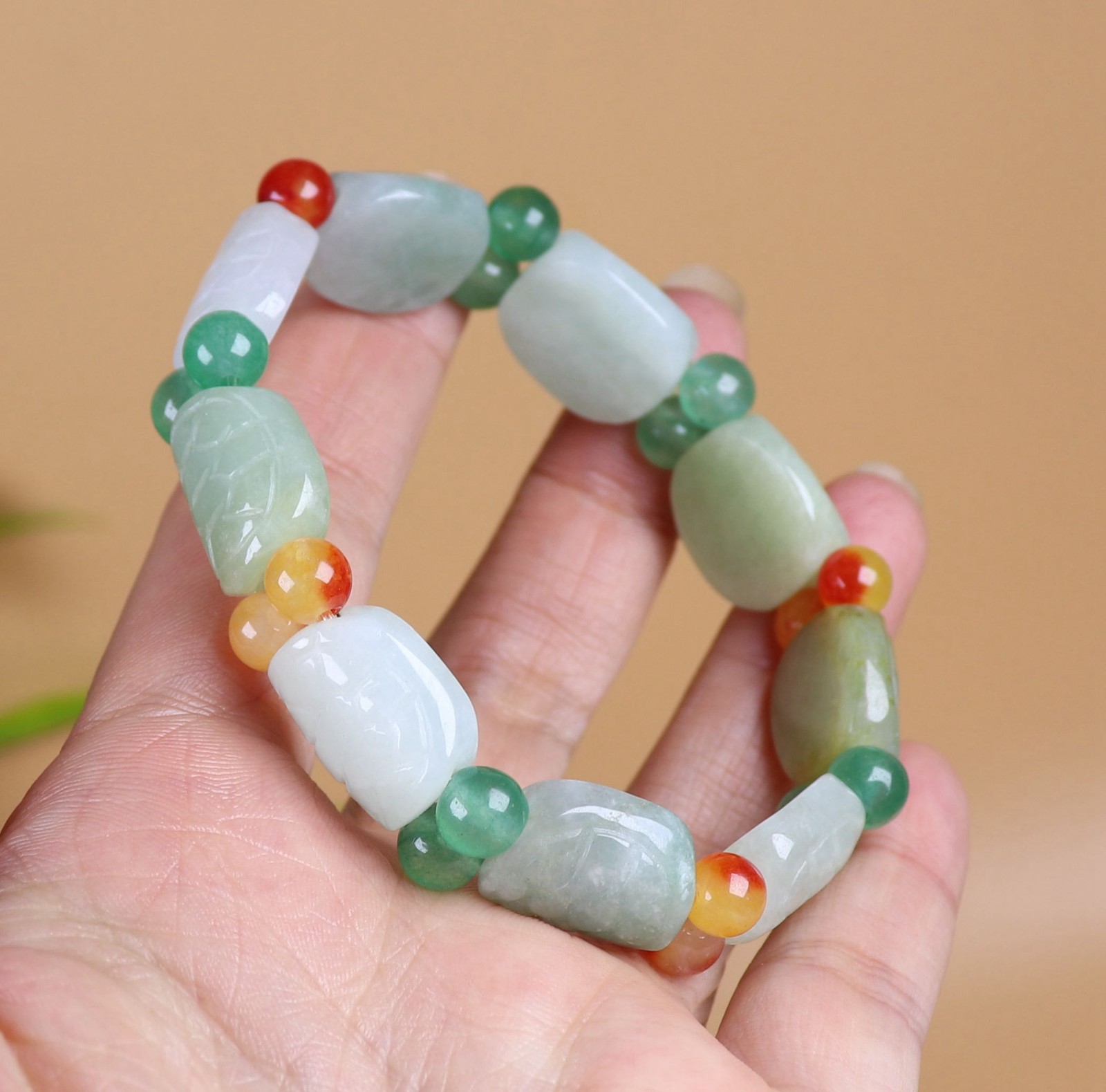 Certified Green Multicolor Natural jadeite 16*14*6 mm Tortoise shell Bangle 2863