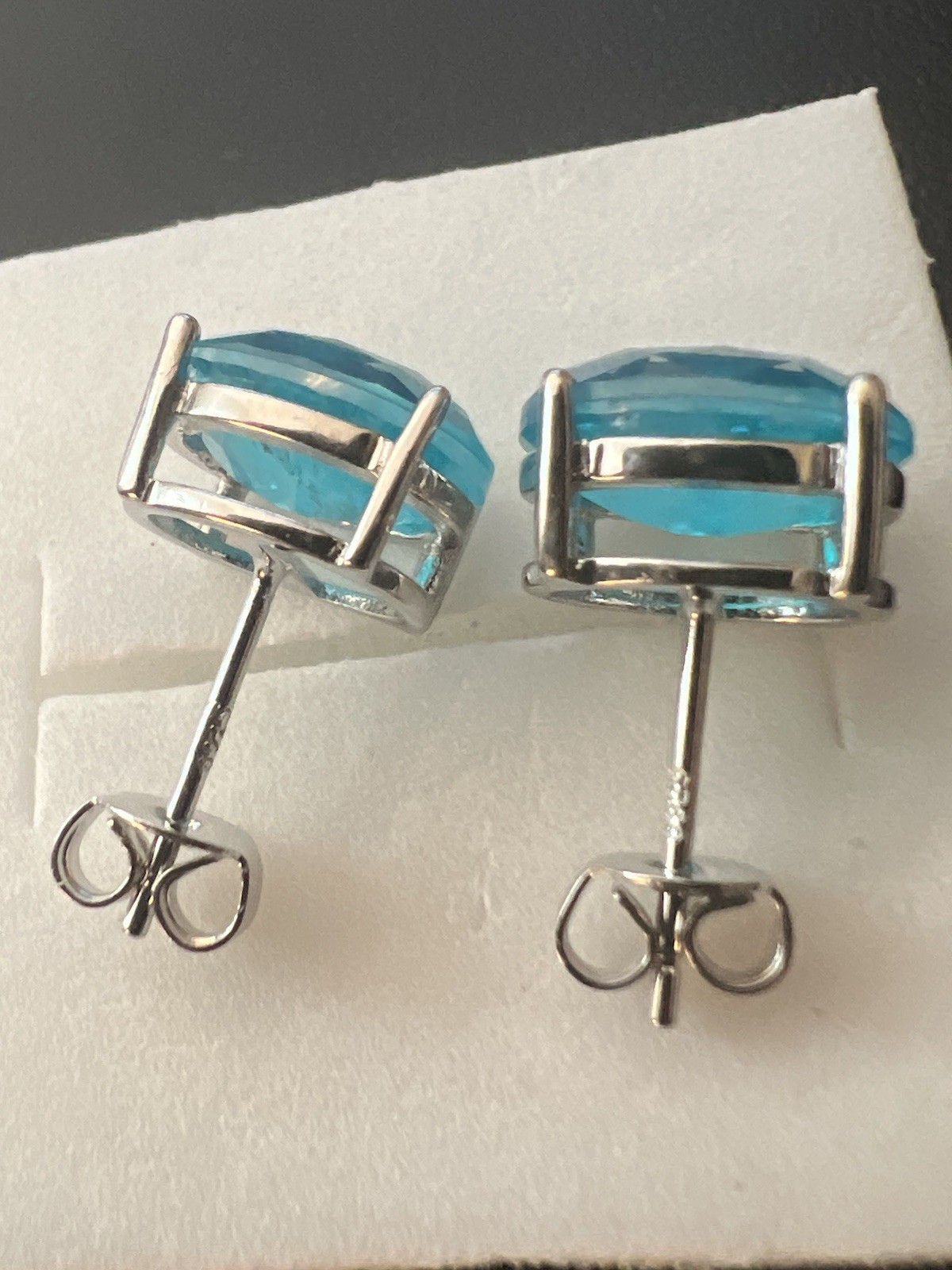 Paraiba Tourmaline 5Ct 925 Stamped Silver Stud Earrings New Luxury Earrings