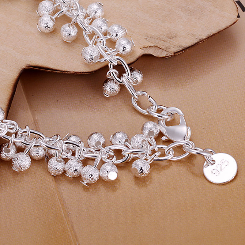 Women’s 925 Sterling Silver Beads Bracelet Size 7-8 Inches 2.5MM Lobster L9