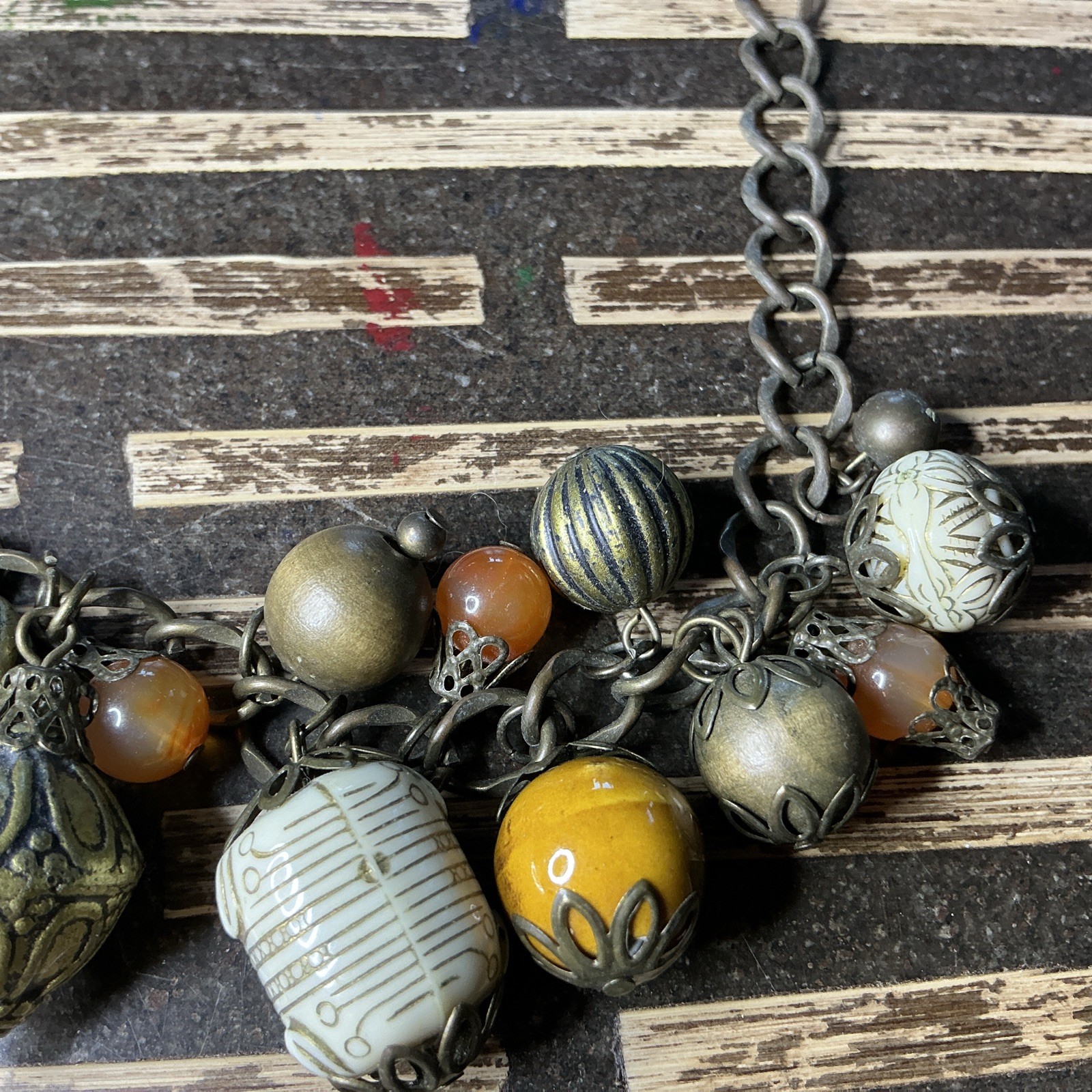 “Junkyard Jewelry” Cluster Charm Necklace