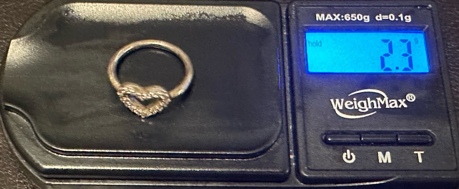 OPEN HEART 925 Sterling Silver Ring Band size 5 Valentine Stones Unknown