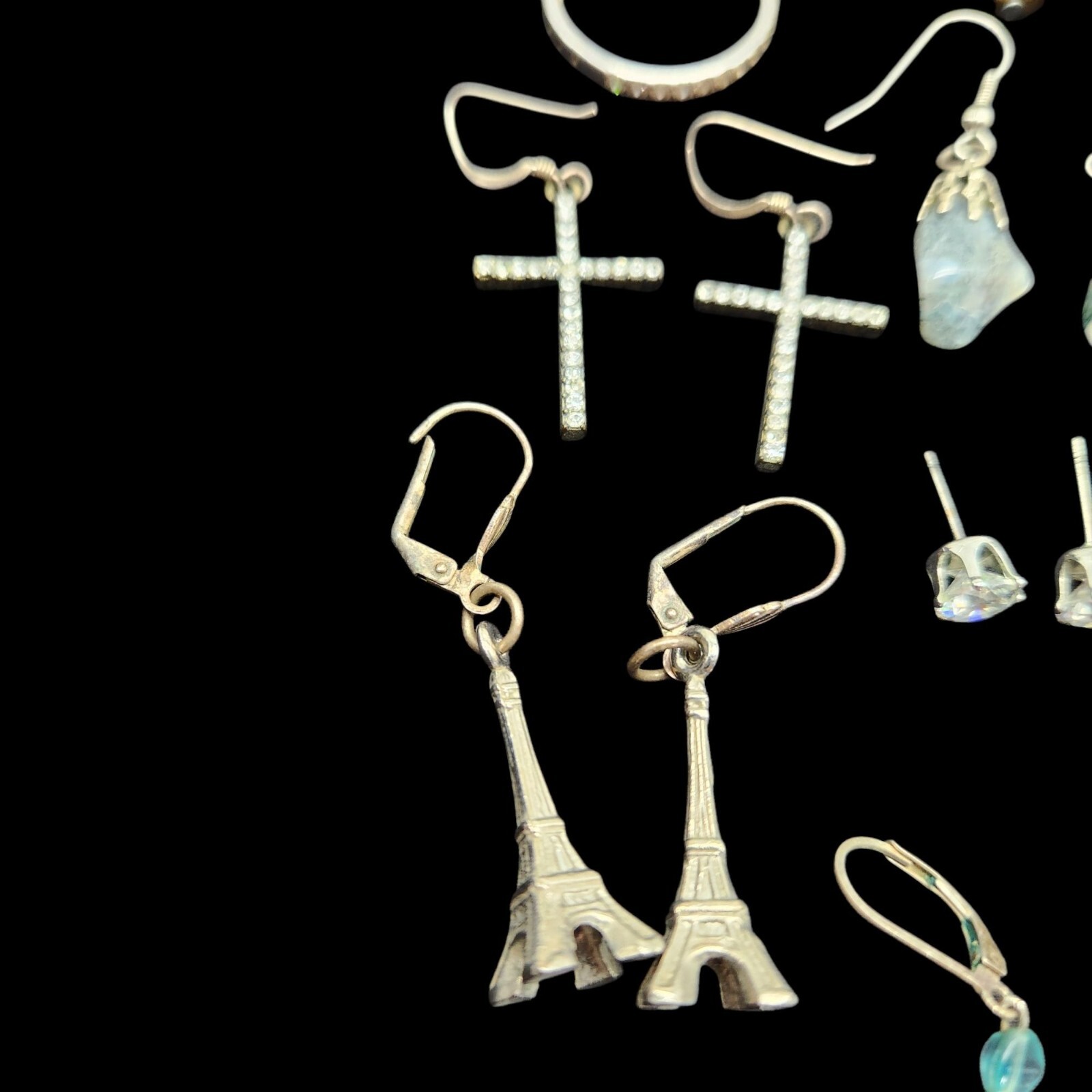 20 Pair Earring Lot Various Styles & Materials Dangle Stud & Novelty SEE DESC.