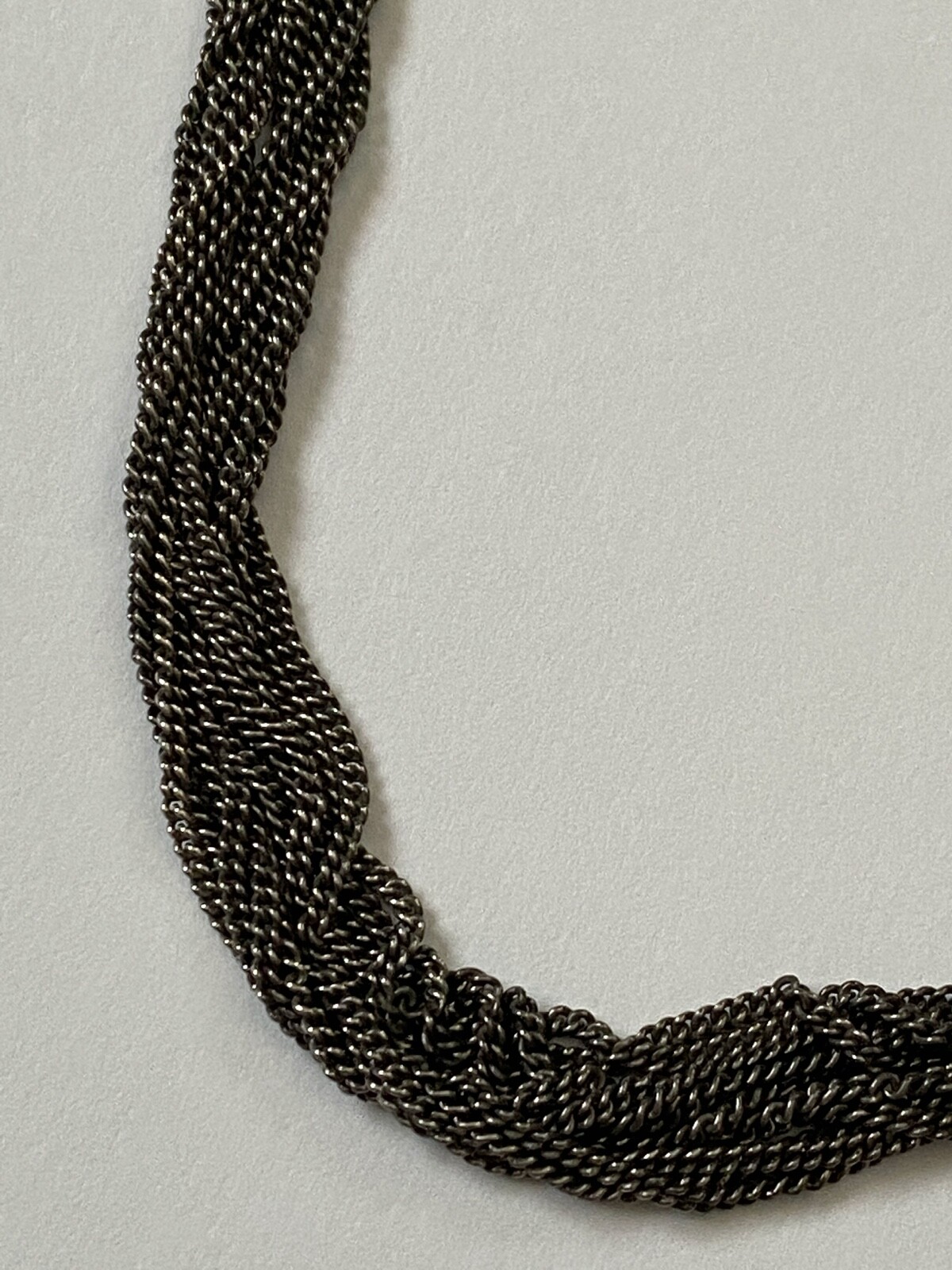 New Saint Laurent LouLou YSL Monogram Logo Silver Chain Choker Necklace $595