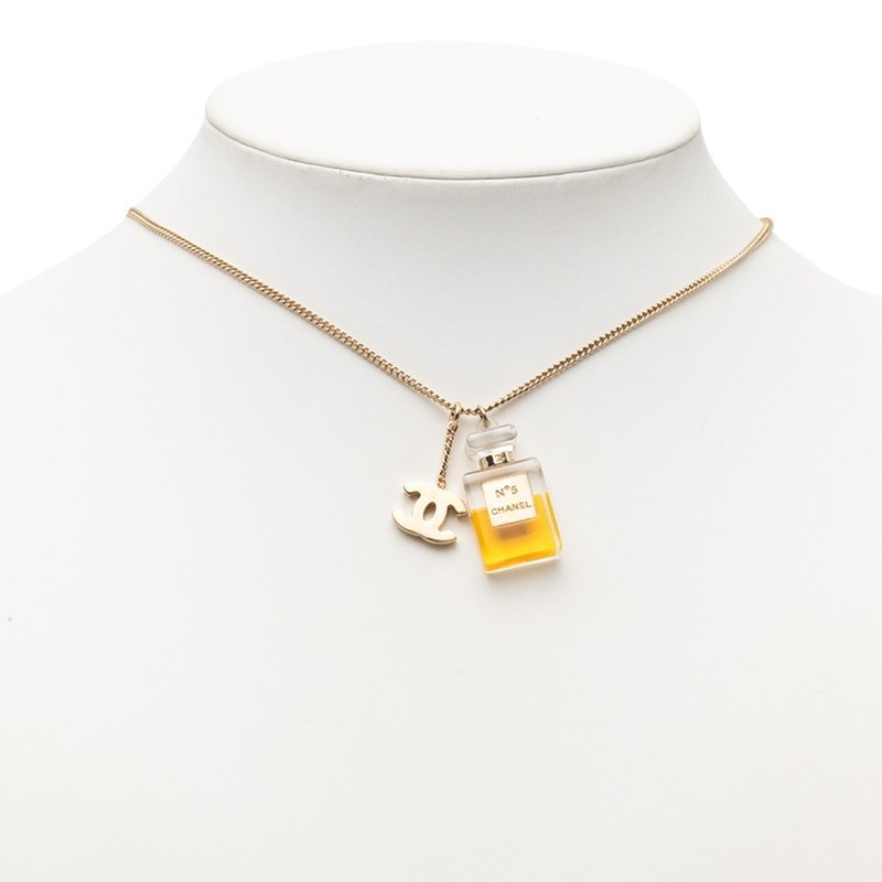 CHANEL COCO Mark No. 5 Perfume Bottle Chain Pendant Necklace 04A 【Used】