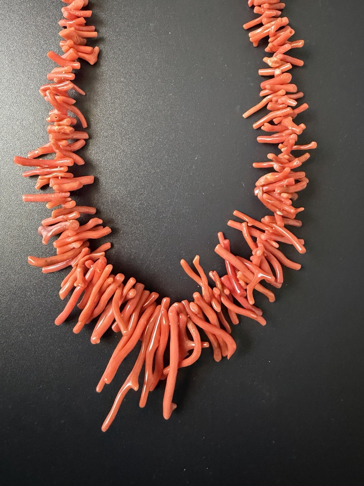 Vintage Natural Mediterranean Coral Branch Strand 18” around 30g.