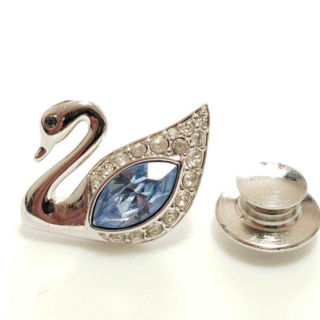 Mint SWAROVSKI Logo Crystal Silver brooch