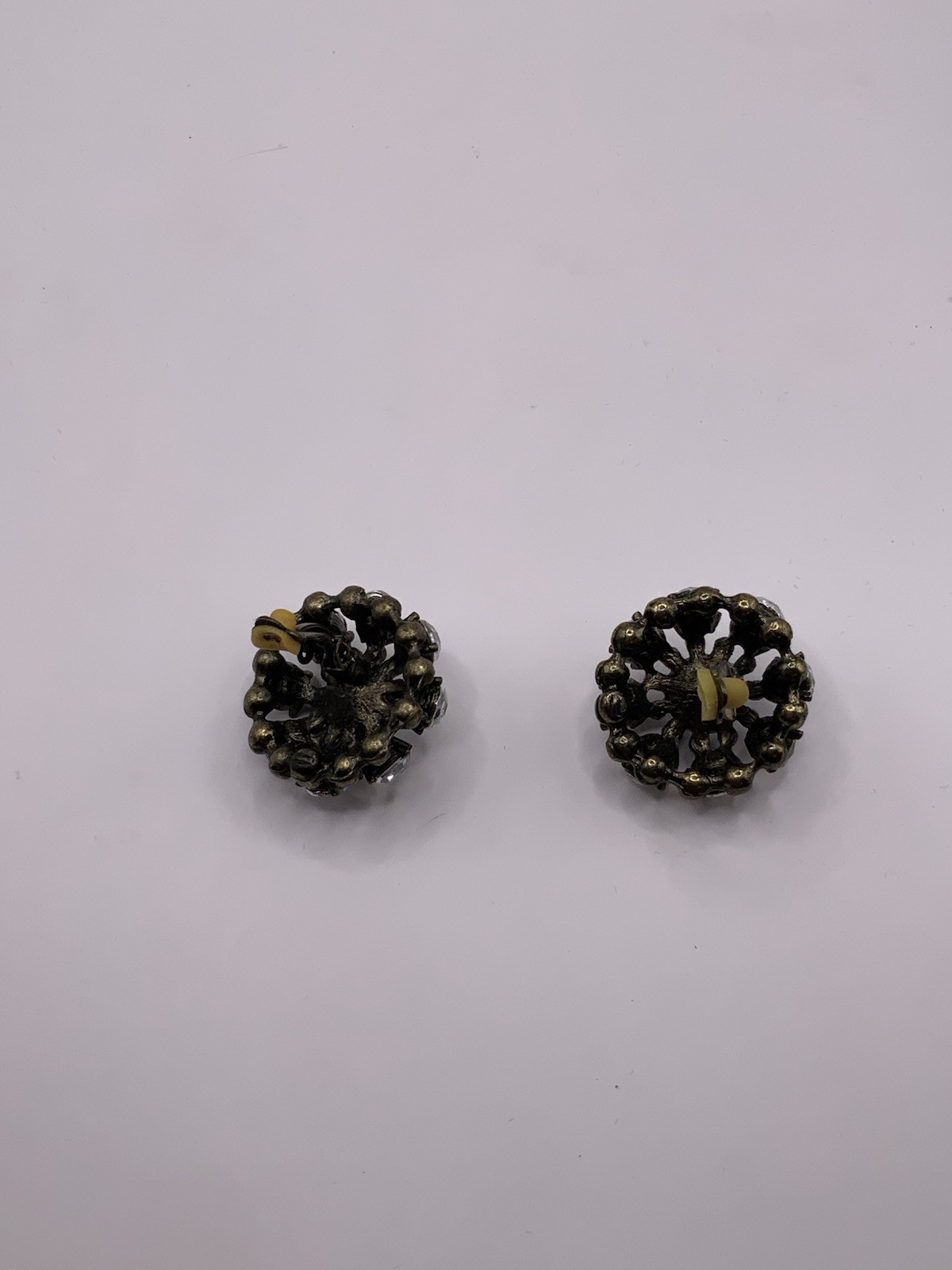Antique Paste Rhinestone Flower Cluster Stud Earrings Screw Back🥰