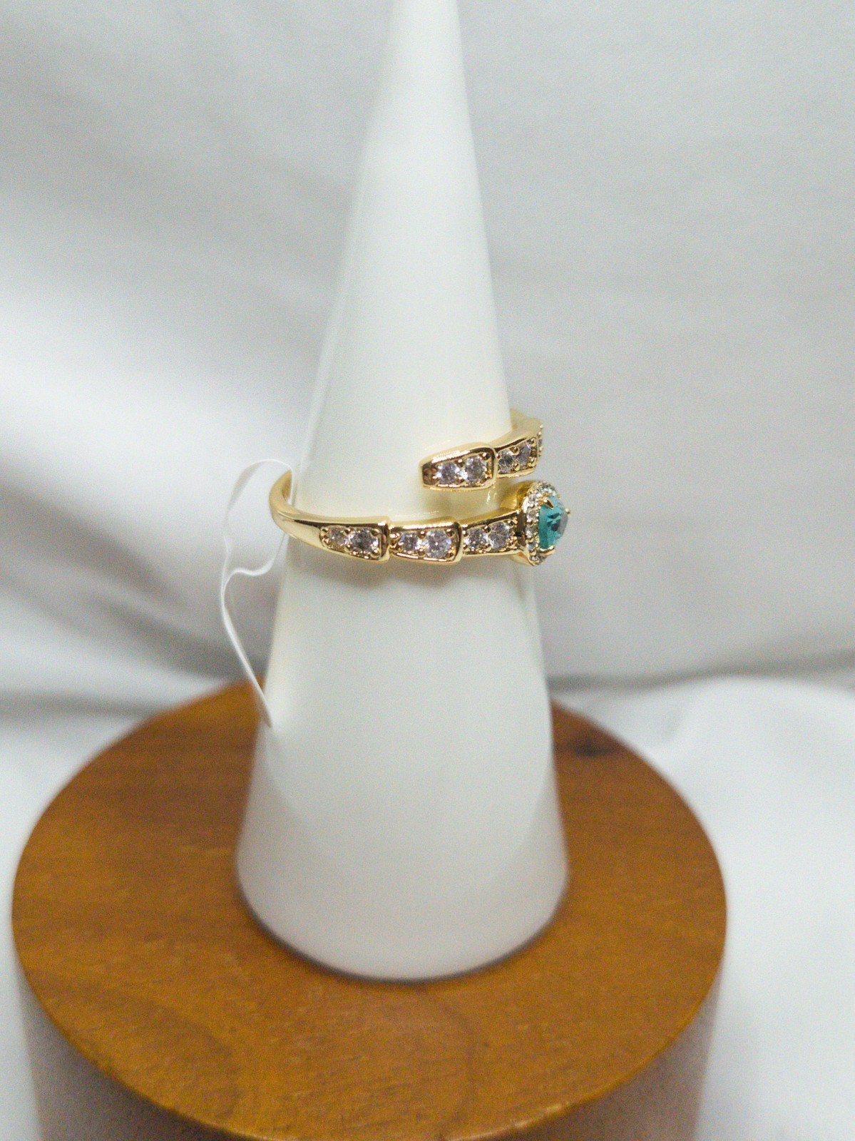 Bomb Party Ring Size 7 “Royal Teardrop” Paraiba Tourmaline On Gold Plating