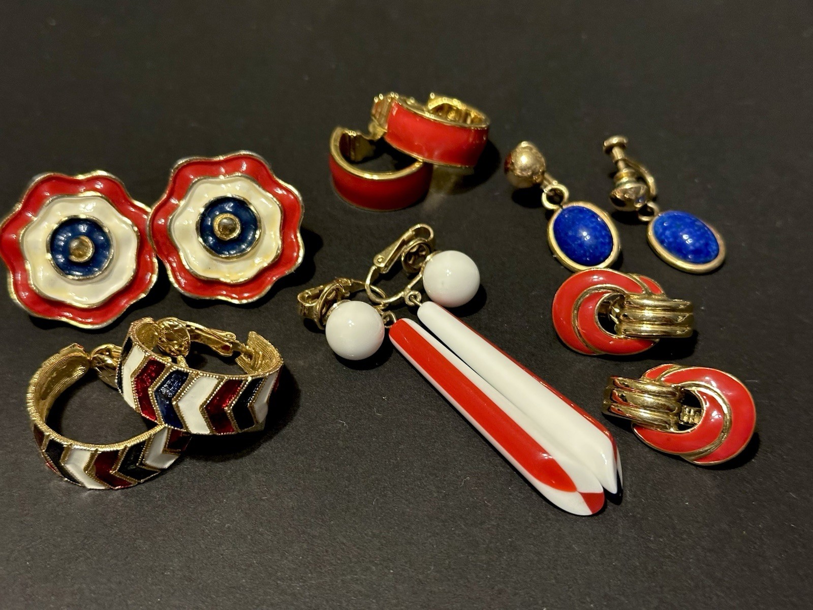 Signed Vintage clip earrings 57 pairs. Trifari, Jomaz, Bogoff and more!