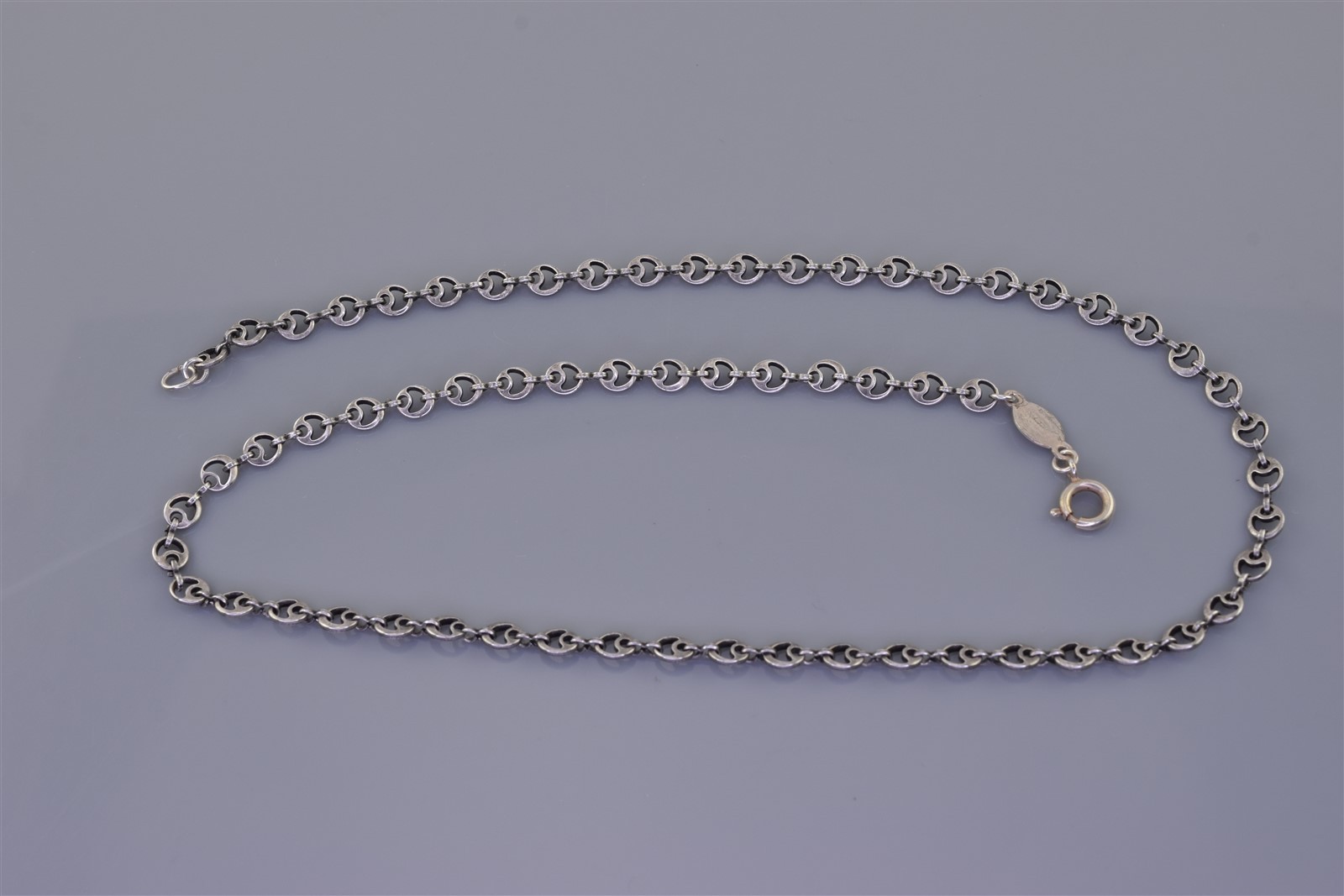 Catherine Popesco Silver 4.5mm Art Nouveau Deco Circle Link Necklace France 18″