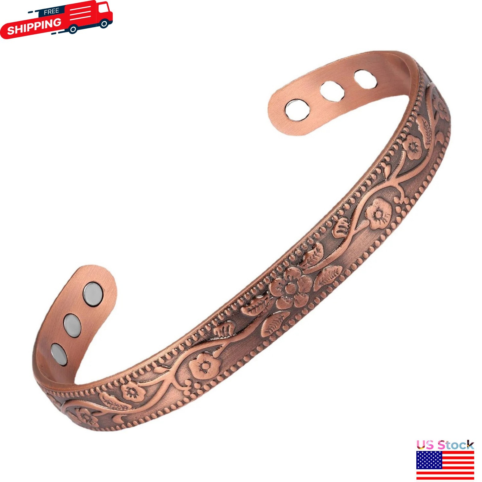 Copper Magnetic Bracelet for Arthritis Pain Relief Powerful Magnets Energy Cuff