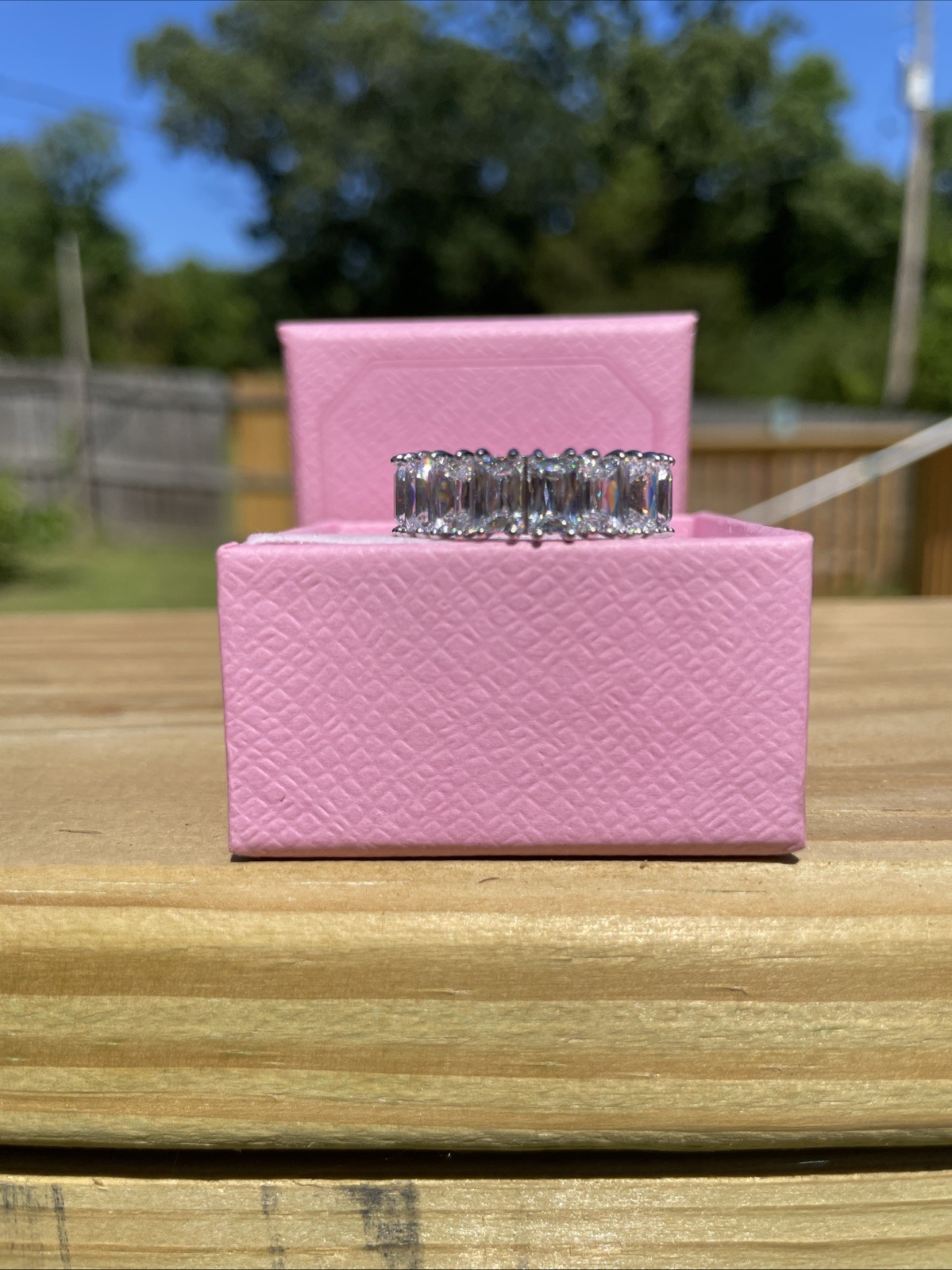 Swarovski Baguette White/ RHS Crystal Eternity Ring Size 58 Or 8
