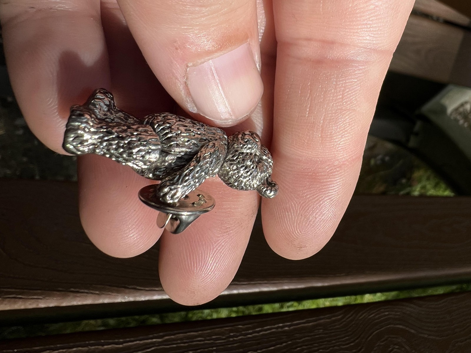 Silver Teddy Bear Lapel Pin Brooch 3D Metal Toy Animal Articulated Posable