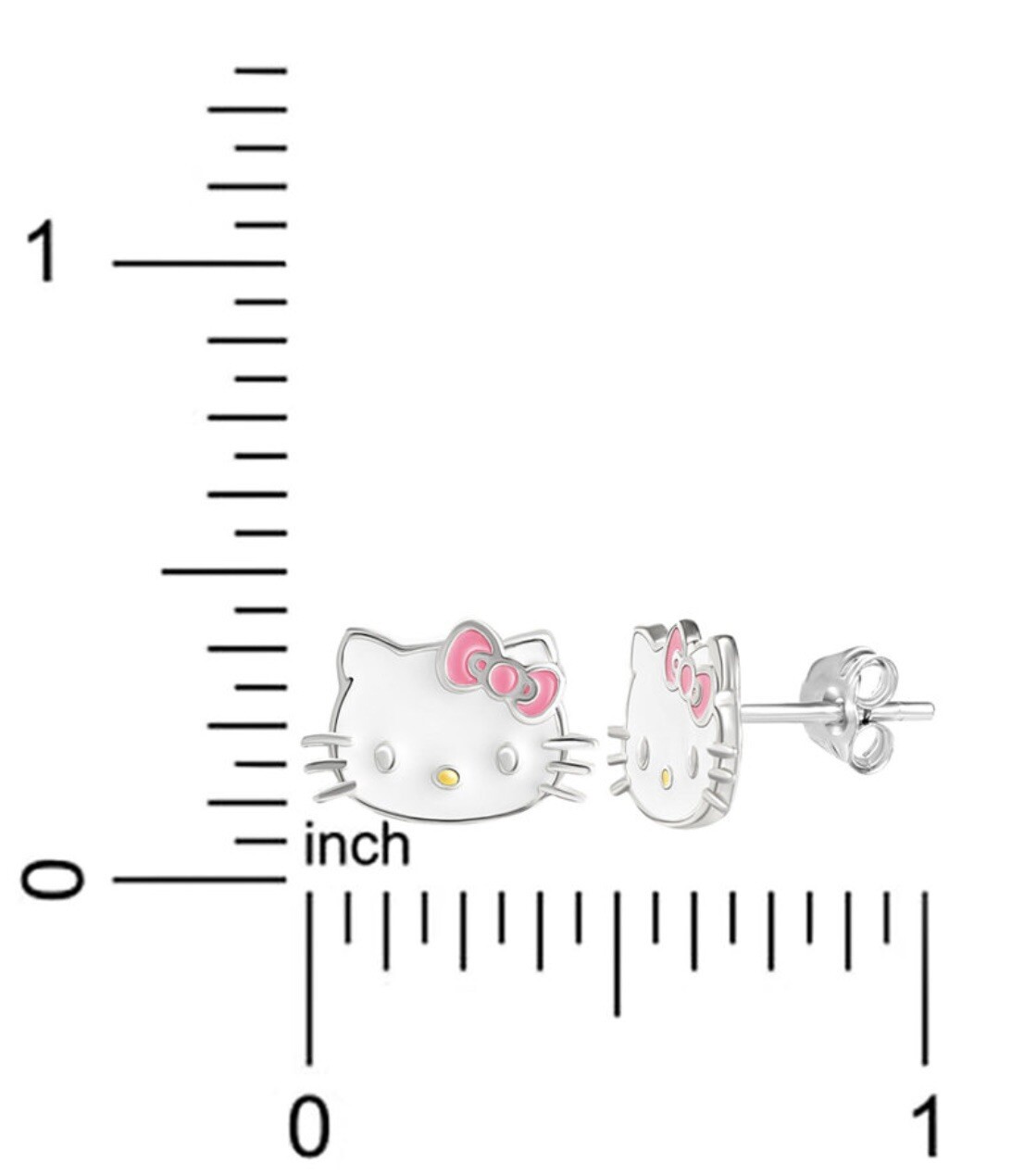 NIB Hello Kitty Enamel Stud Earrings Sterling Silver & Ceramic Trinket Dish