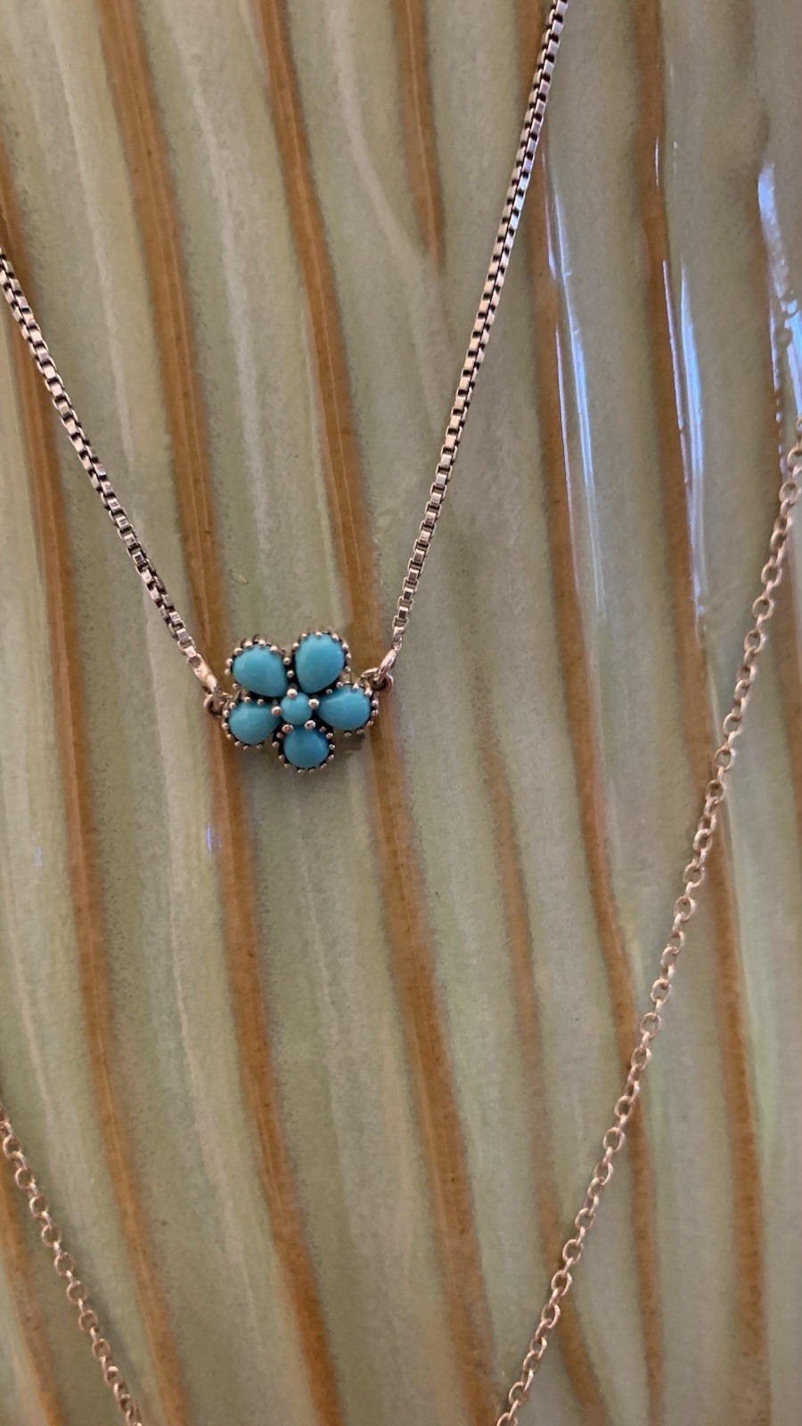 Samuel B Turquoise Sleeping Beauty Flower Necklace Bracelet Set 925 Excellent
