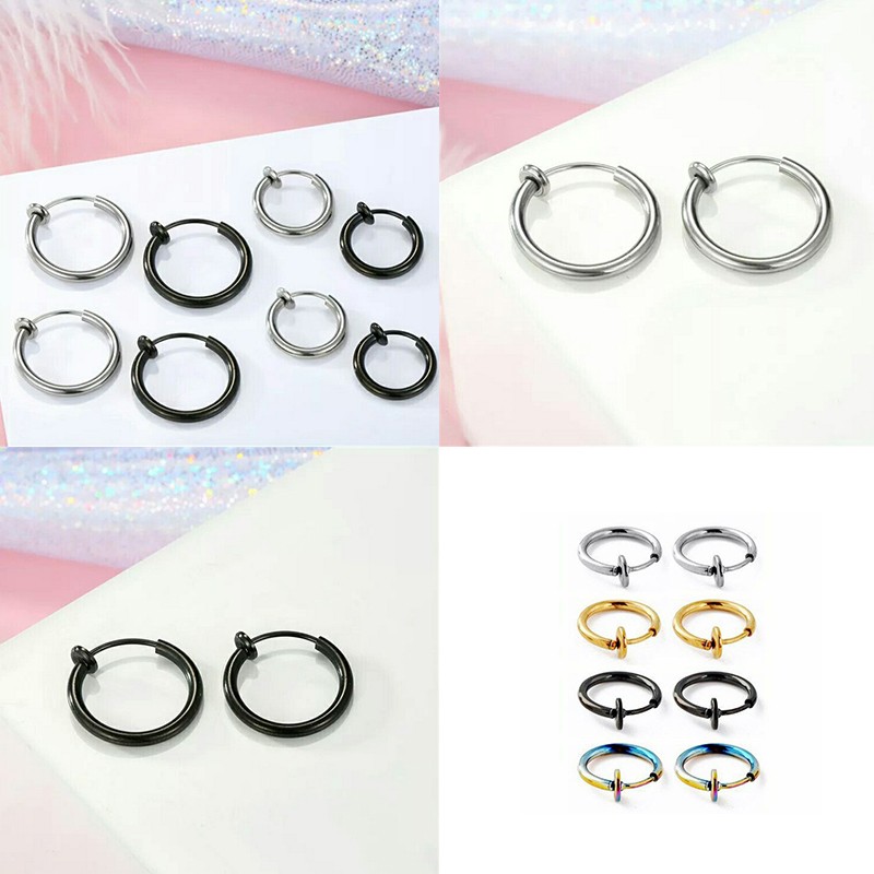 Retractable Earrings Personalized Clip On No Need Piercing Charm Hoops Earrings