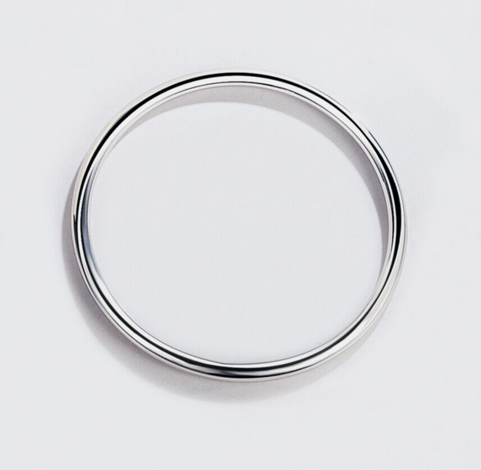 Solid 925 Sterling Silver 5MM Plain Polished Circle Bangle Bracelets for Women