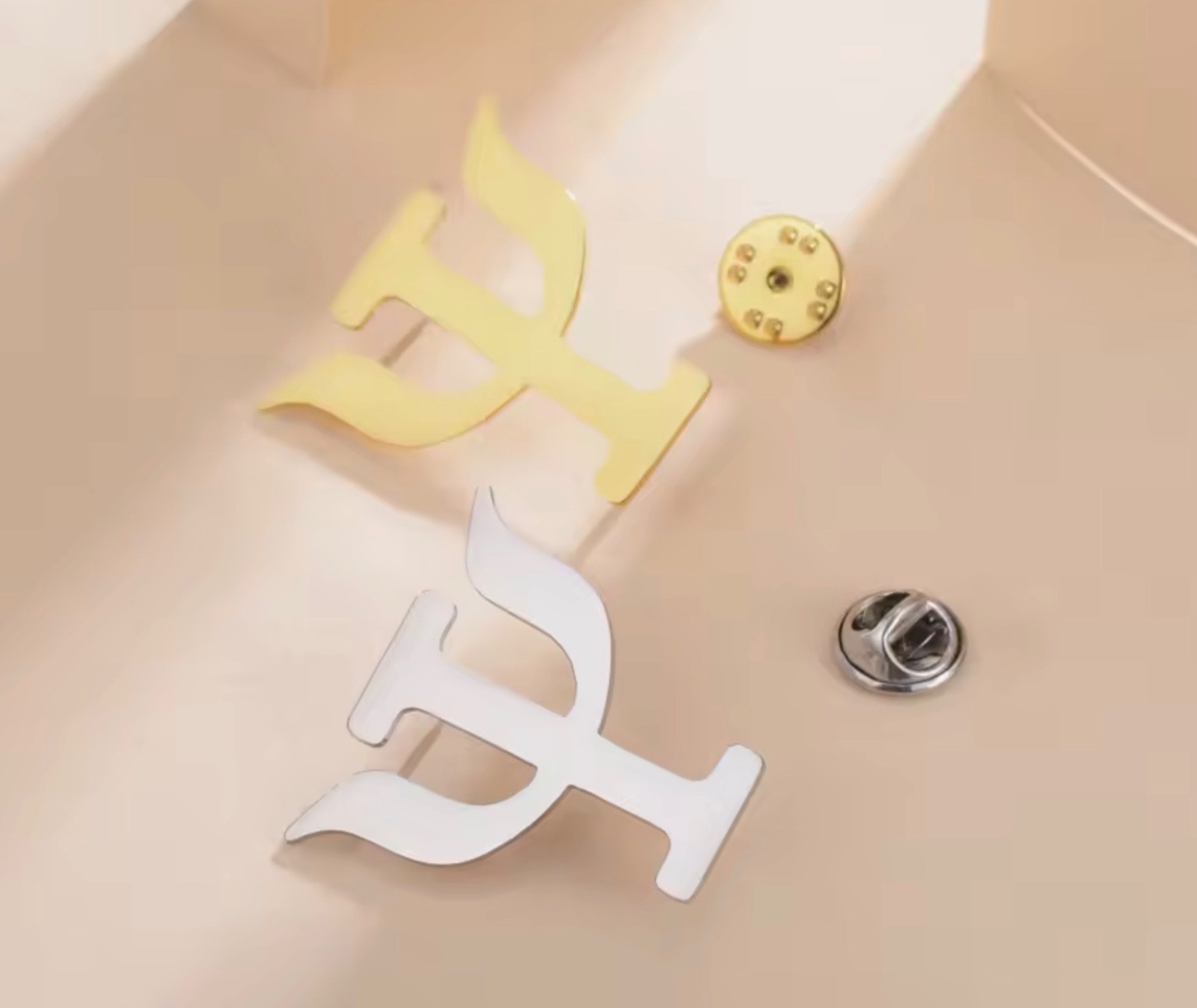 Psi Symbol Brooch for Women Men Stainless Steel Shirt Suit Badge Pin Greek