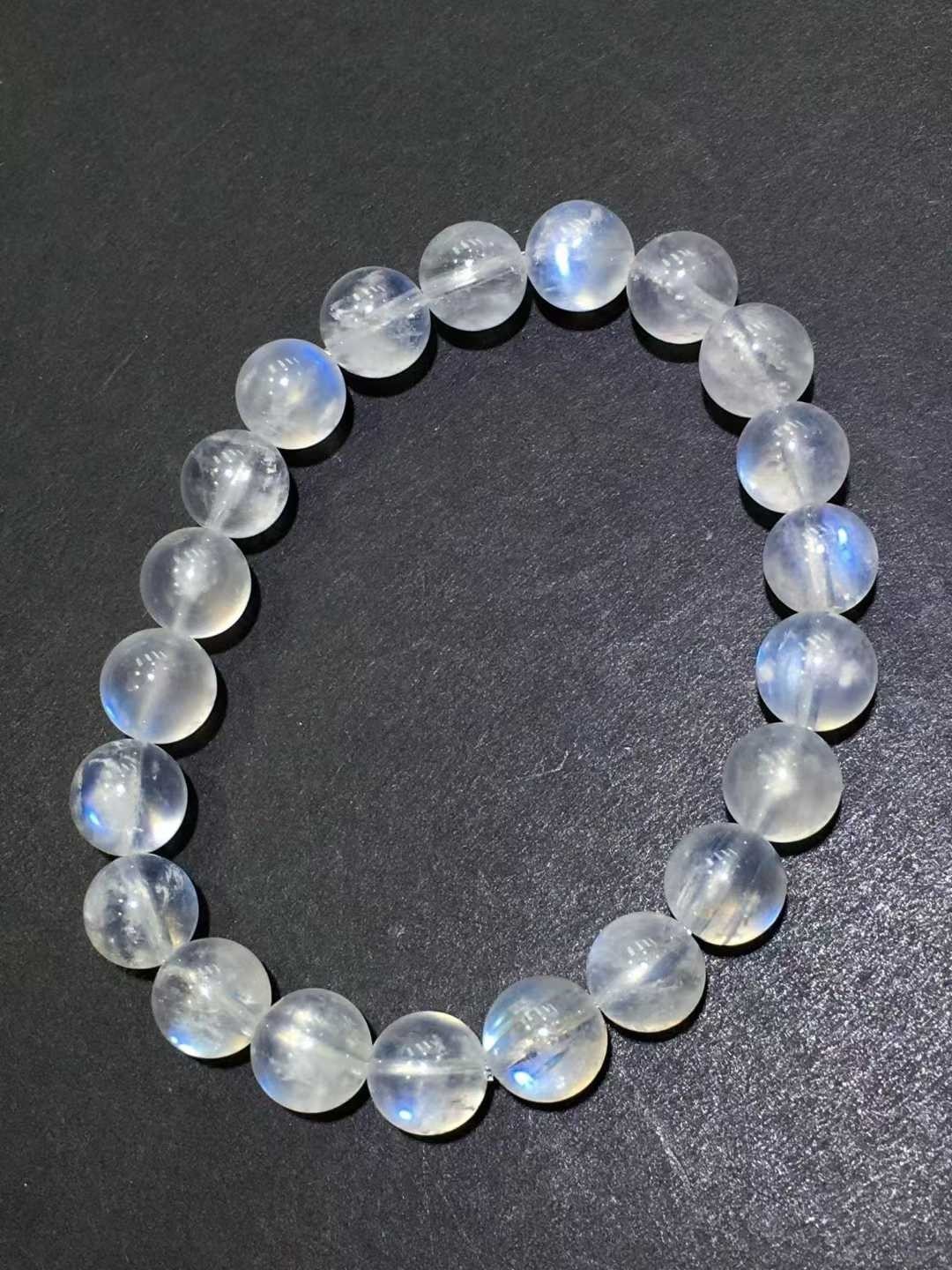 Natural moonstone Quartz Crystal Round Beads bracelet AAAAA