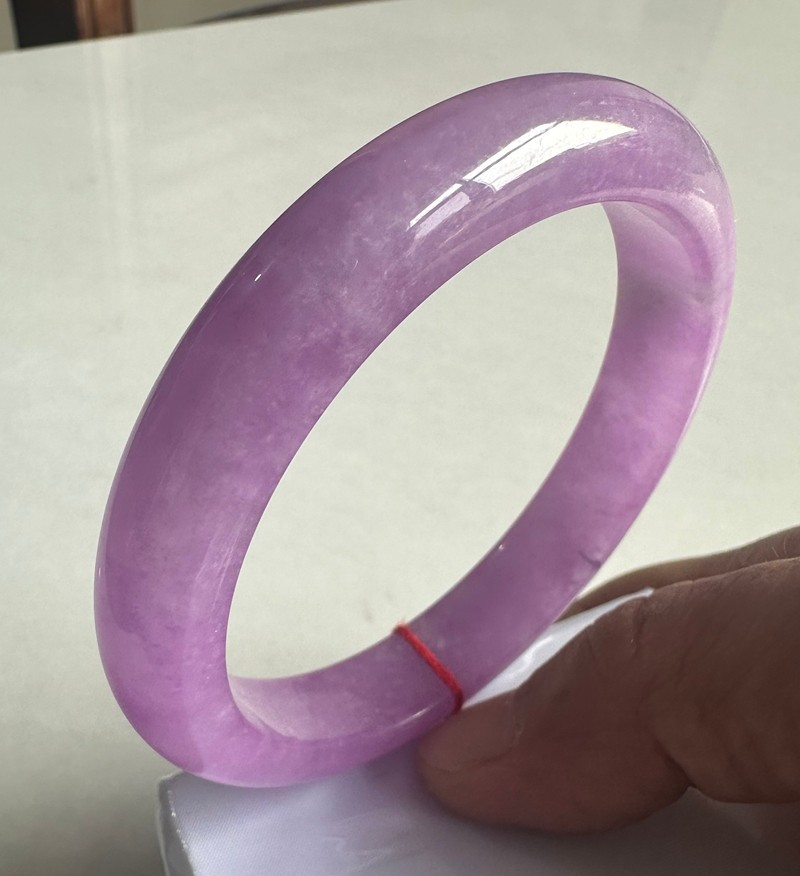 Natural Grade AAA Ice Lilac Lavender Burmese Jade jadeite bracelet bangle 65MM