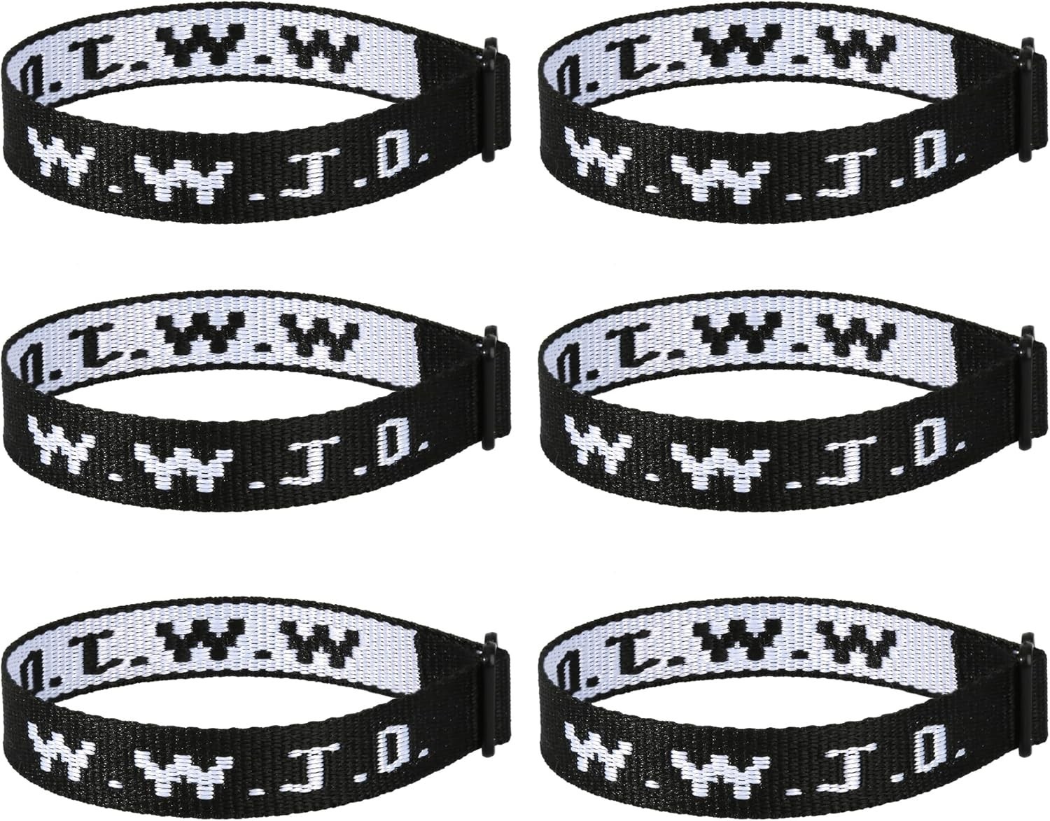 6PCS WWJD Rubber Bracelets – Versatile Christian Wristbands for All Occasions