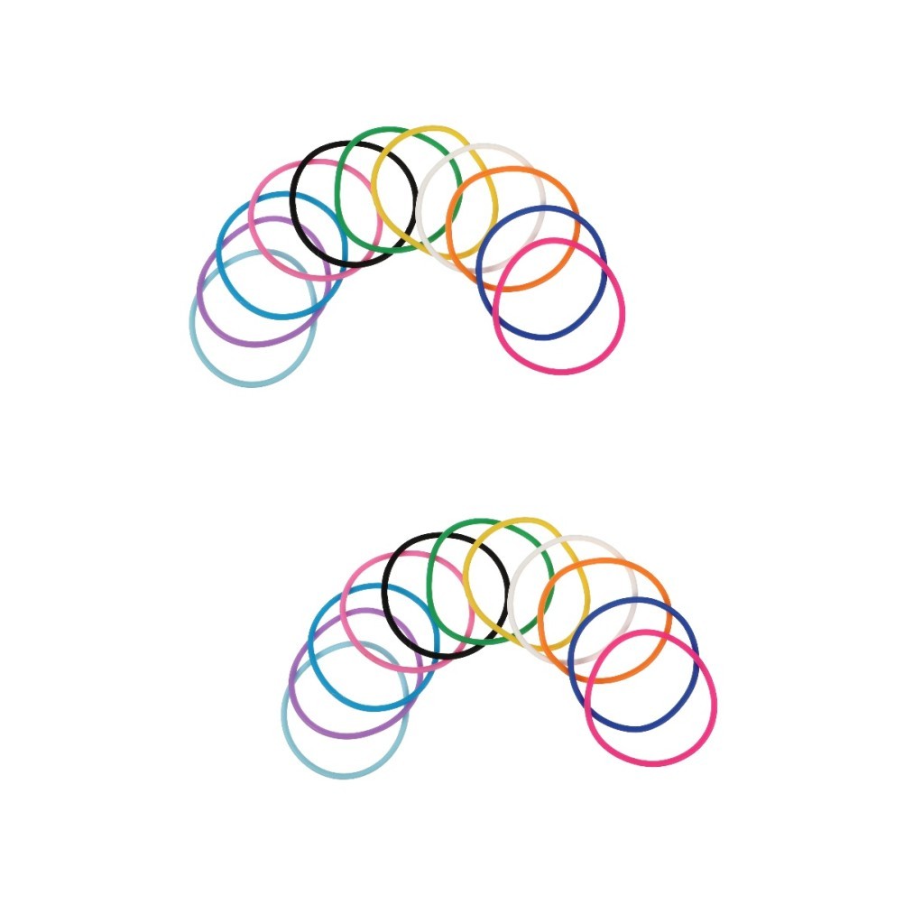 2 PCS Wristbands Silicone Colorful Adjustable Jelly Bracelets Elastic