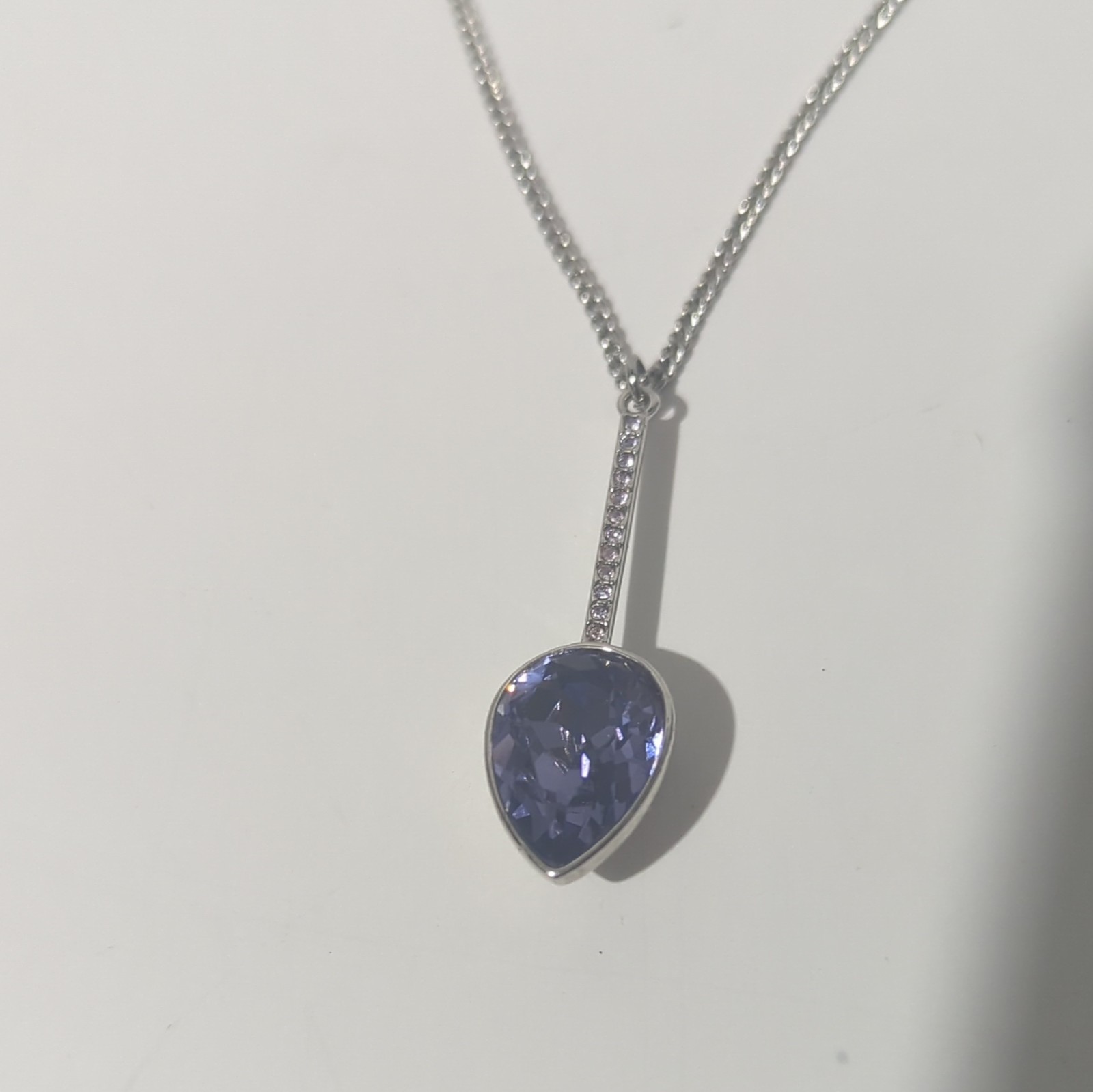 Touchstone Crystal Swarovski Lavender Tanzanite Double Layer Necklace Earrings