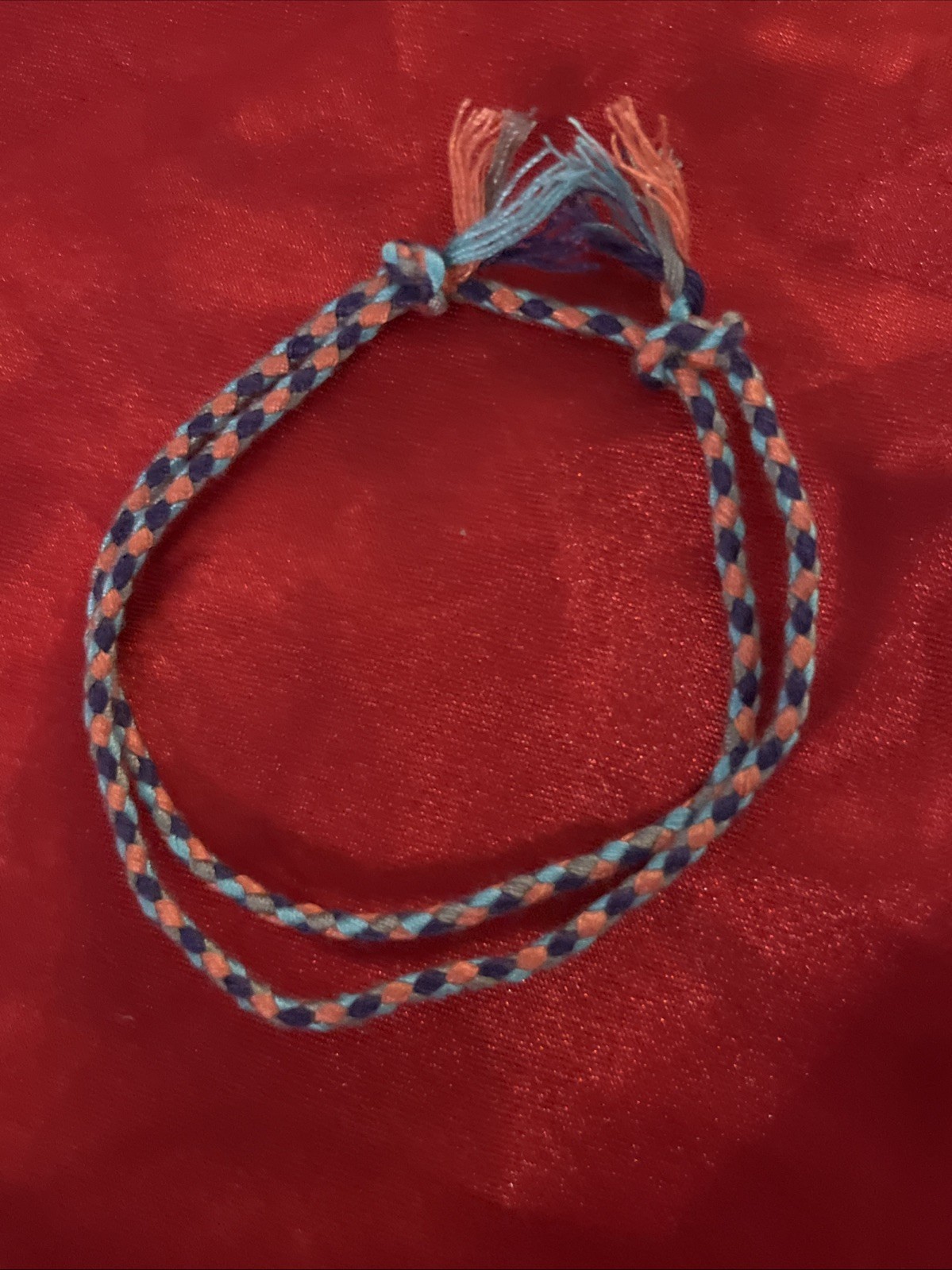 NEW BOHO BRAID THREAD FRIENDSHIP BRACELET ADJUSTABLE KNOT PURPLE PEACH AQUA NIP