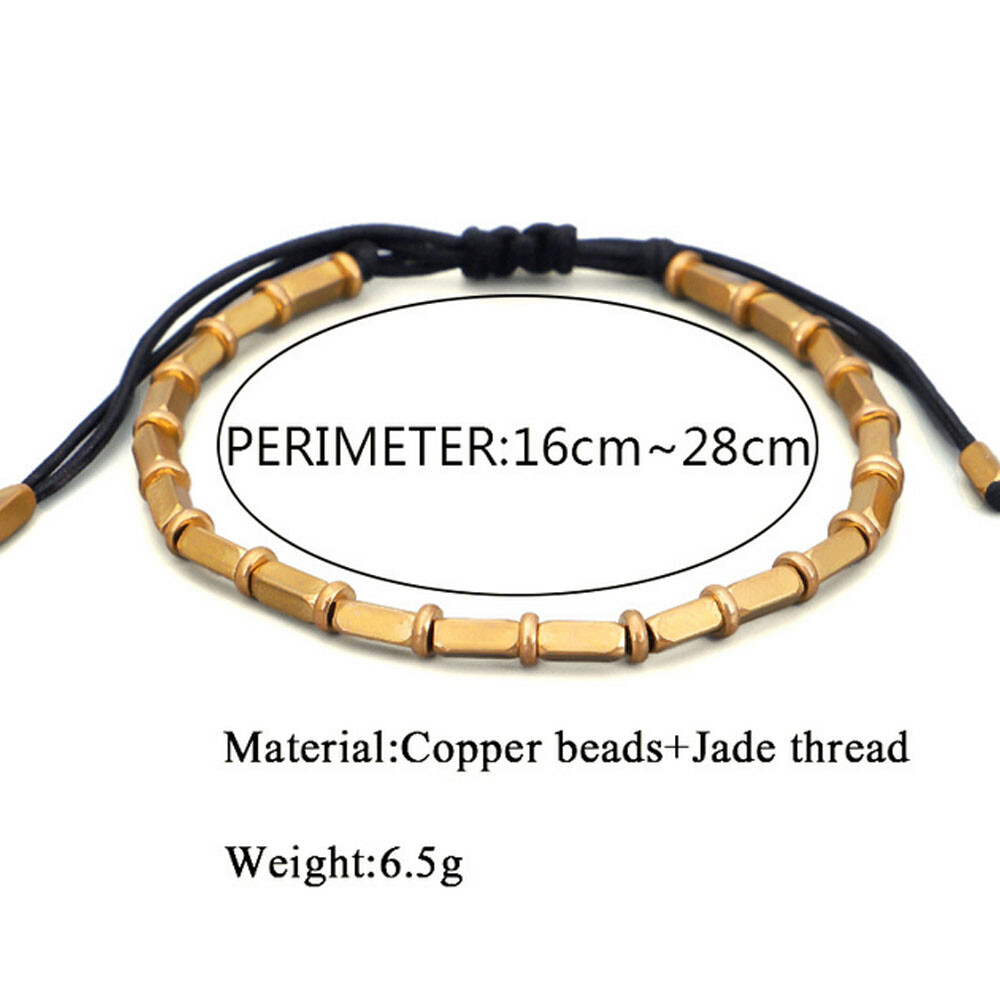 Red/Black- Tibetan Buddhist Long Copper Beads Healing Lucky-Rope Bracelet Bangle