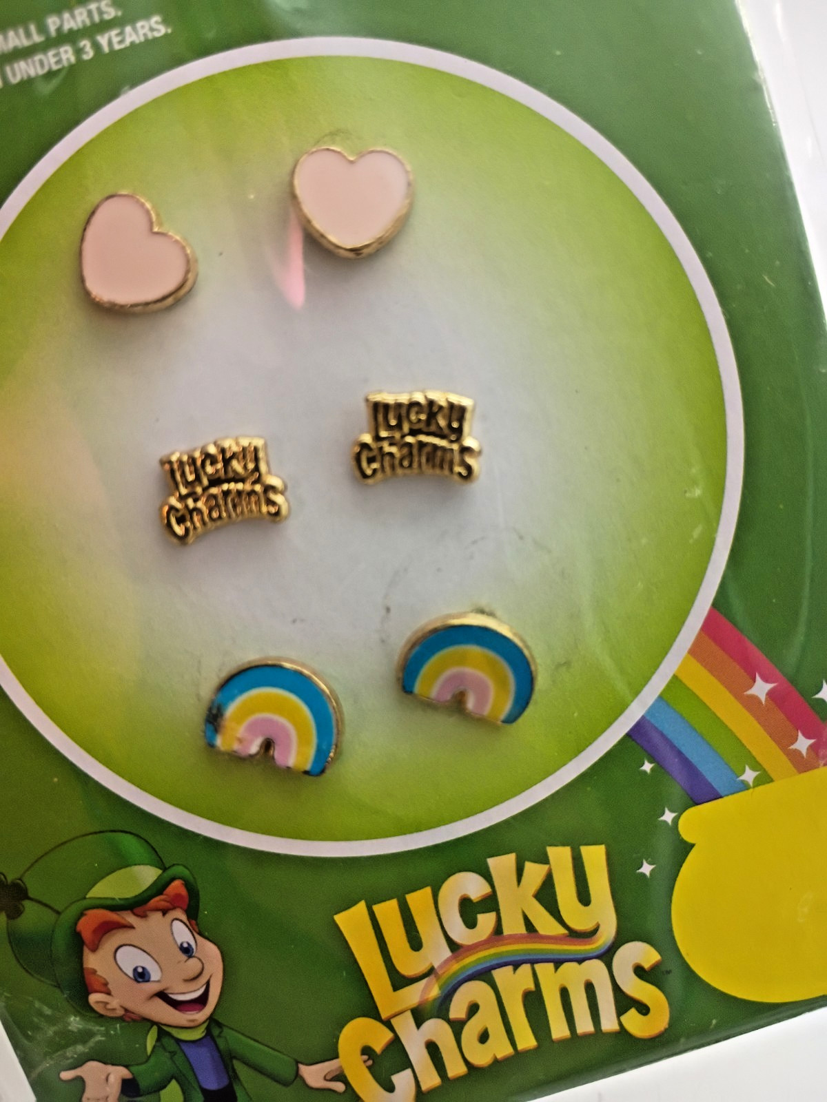 General Mills LUCKY CHARMS Cereal CHARM BRACELET & EARRINGS Set 3 Pairs New