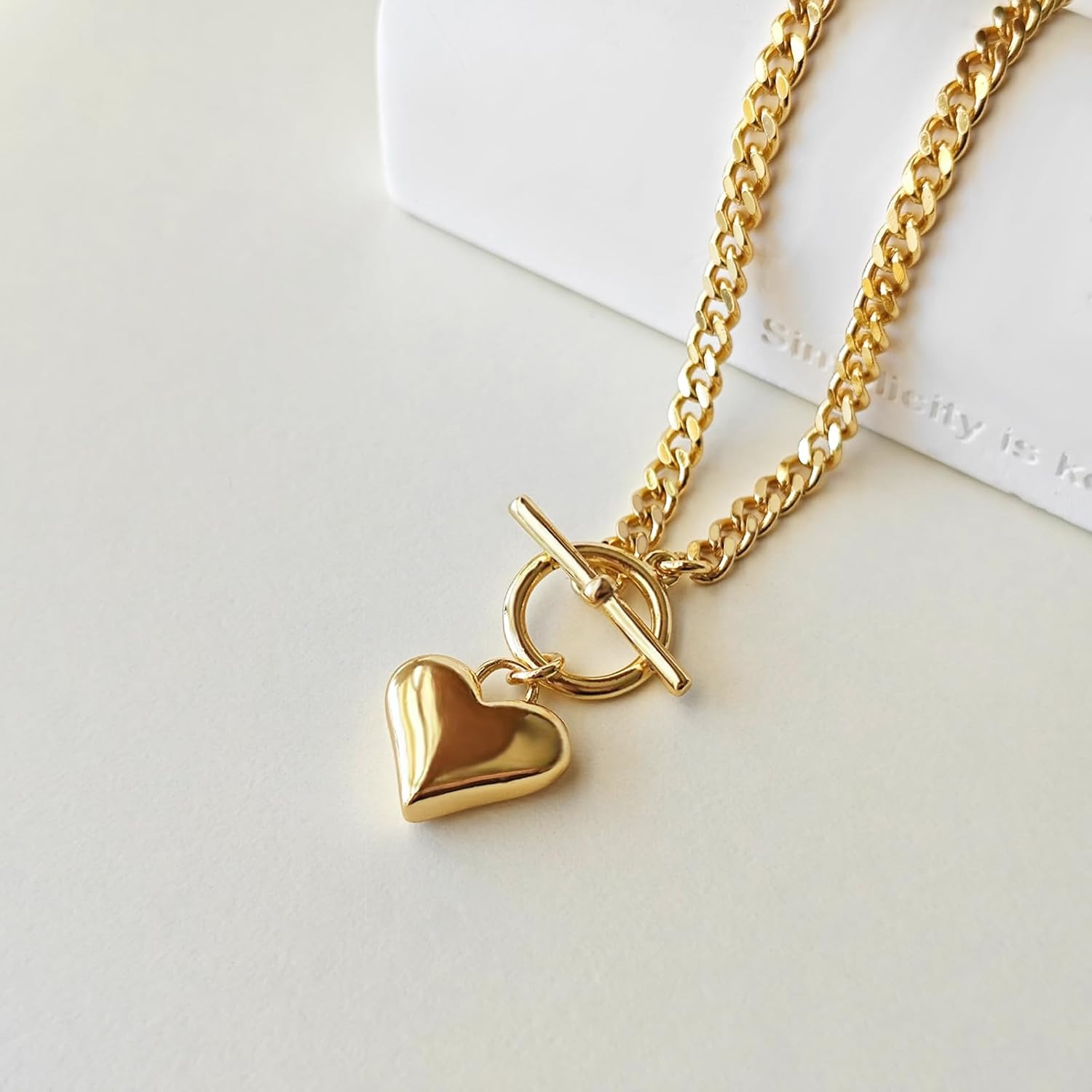 Heart Necklace for Women Gold/Silver Plated Trendy Heart Choker Lover Pendant Hy