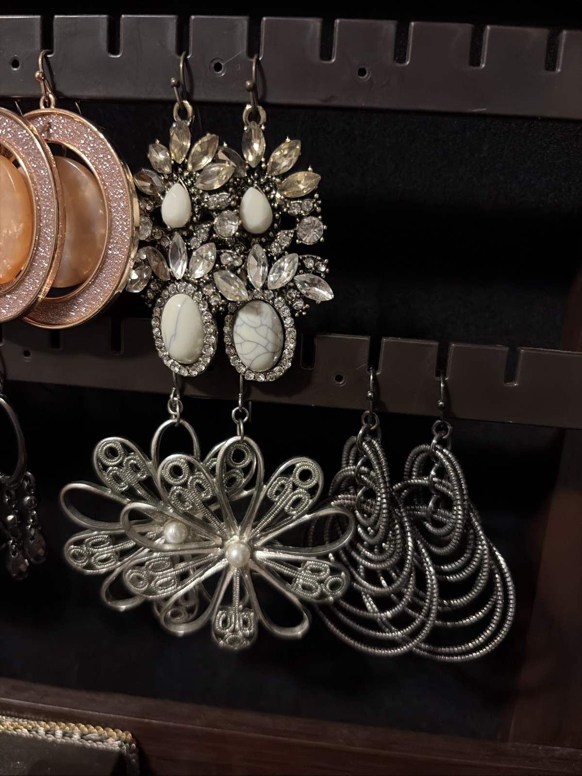 Lot 8 Pair Of Chandelier Earrings Pierced Dangle Hook Earrings Rhinestone