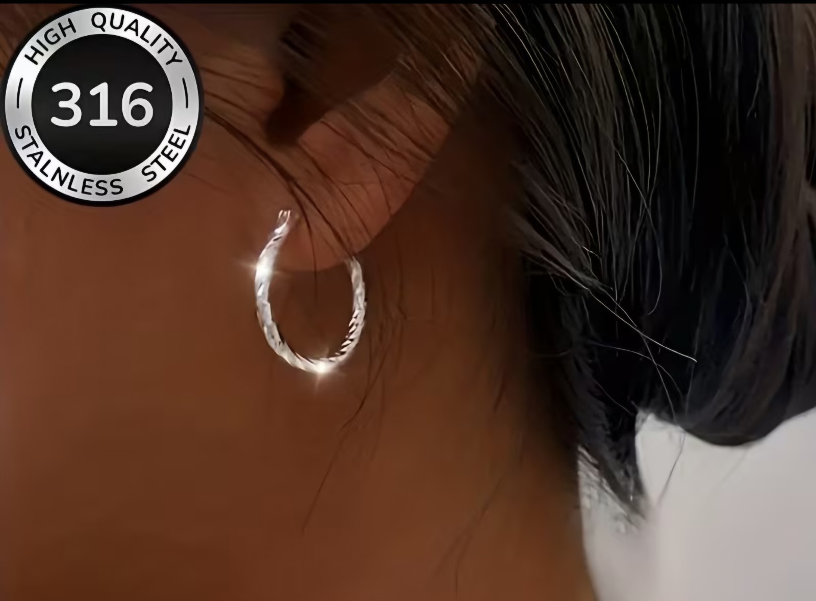 Stainless Steel Hoop Earrings Hypoallergenic Great Gift Free Shipping US Seller