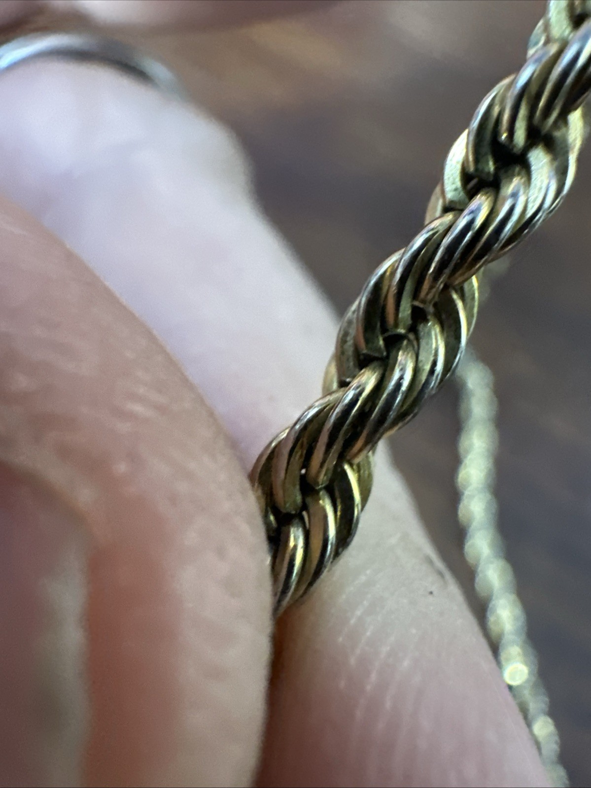 20 Inch Gold plated Rope Chain Necklace No Makers Mark Or Clasp (1)