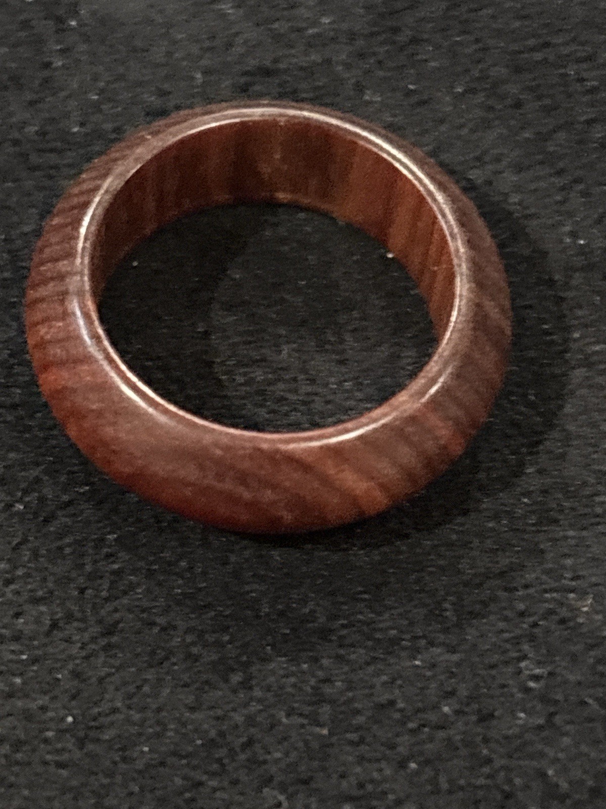 Rosewood Style Wood Ring Size 8.5 Brown Rounded Band 7.5mm