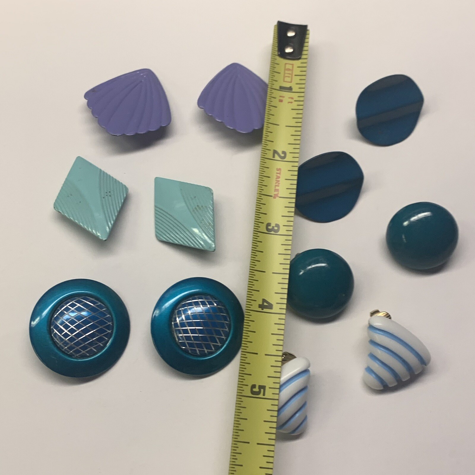 Lot Of 6 Vintage Clipon Costume Earrings – Metal / Plastic – Dressup
